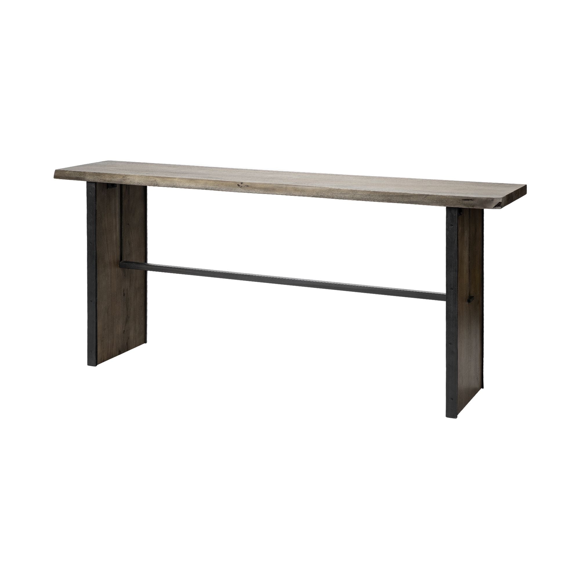 Mercana - Ledger II Live-Edge Wooden Brown Console Table
