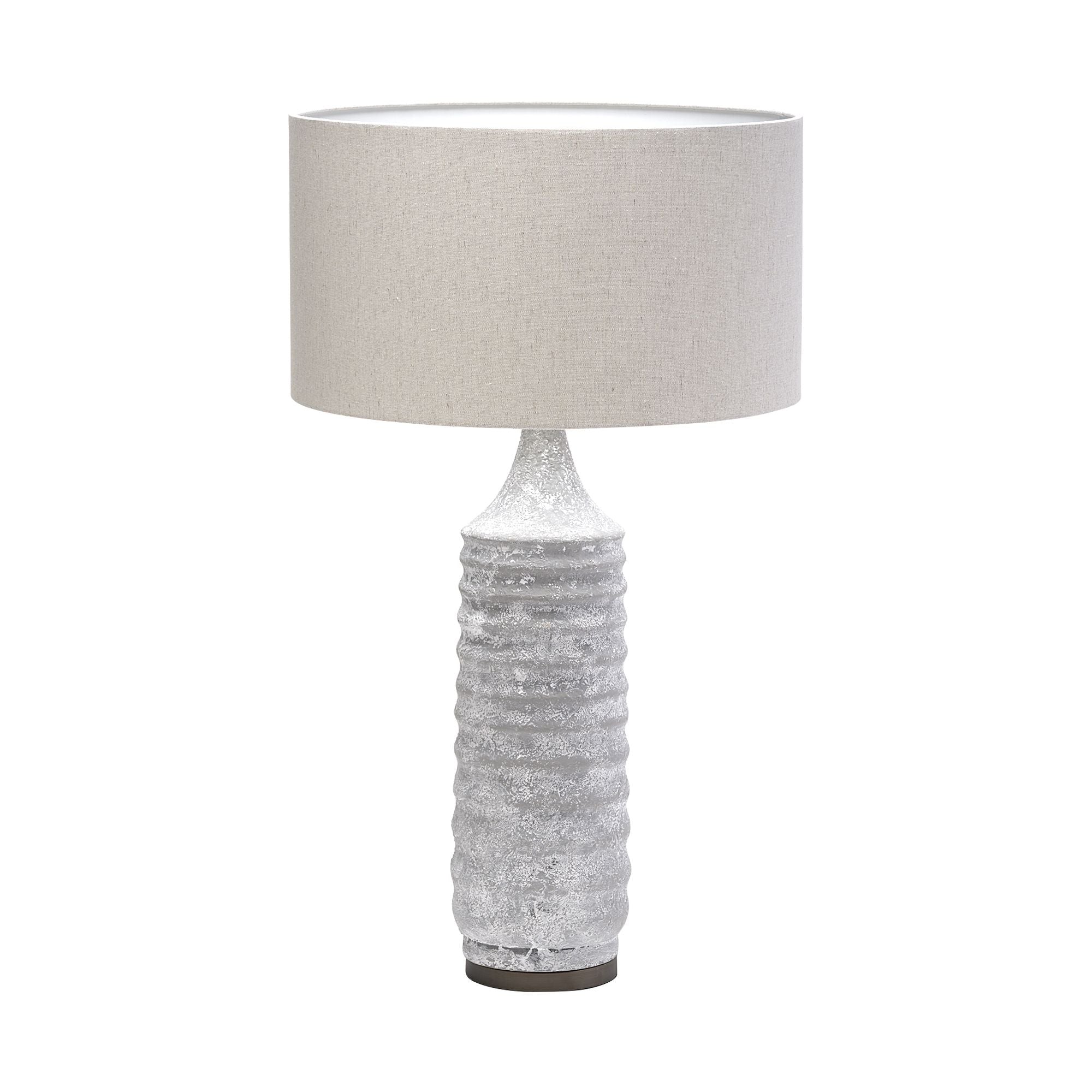 Mercana - Harlan (30.5"H) Beige-Toned Fabric Shade Gray Concrete Base Table Lamp