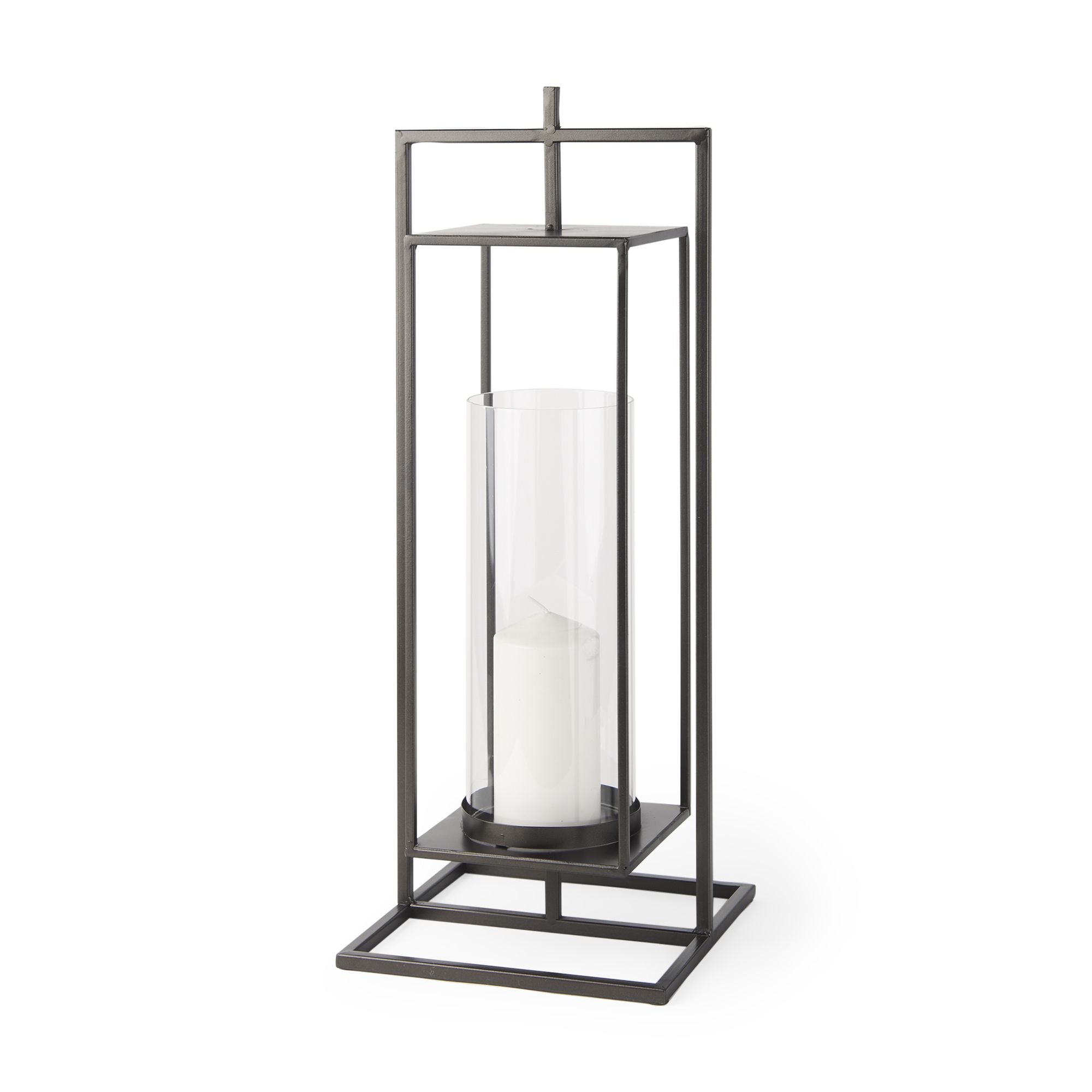 Mercana - Albus I Black Metal Rectangular Table Candle Holder