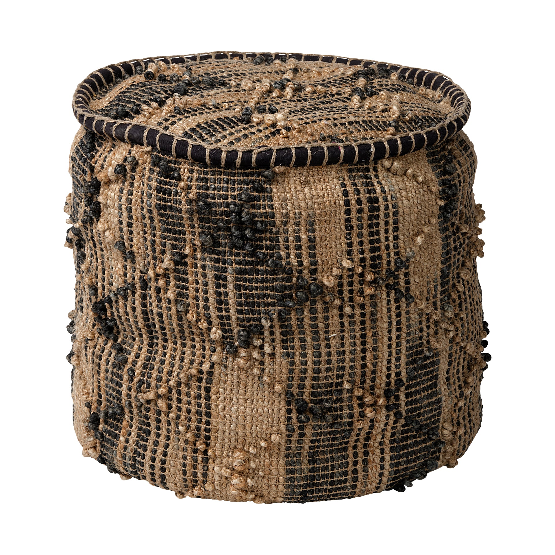 Mercana - Riley Pouf in Brown, Fabric