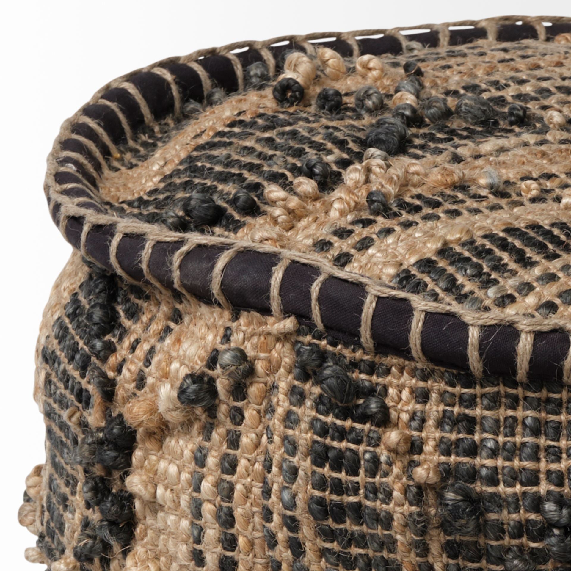 Mercana - Riley Pouf in Brown, Fabric