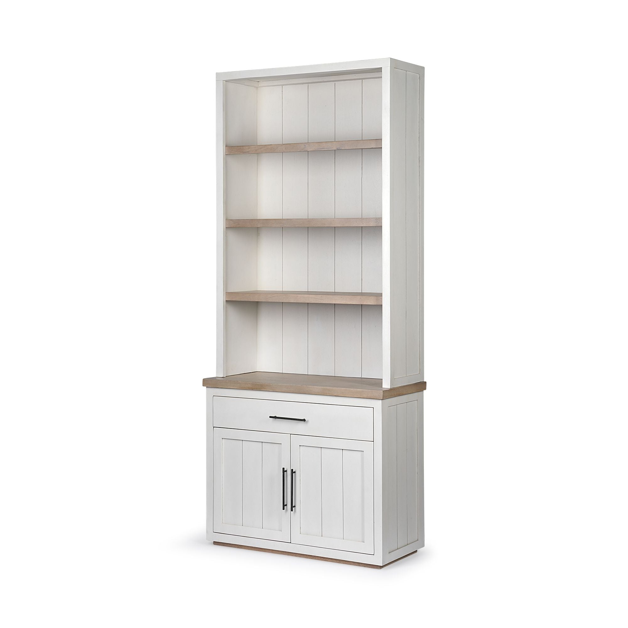 Mercana - Fairview I White and Medium Brown Wood 3 Shelf Shelving Unit