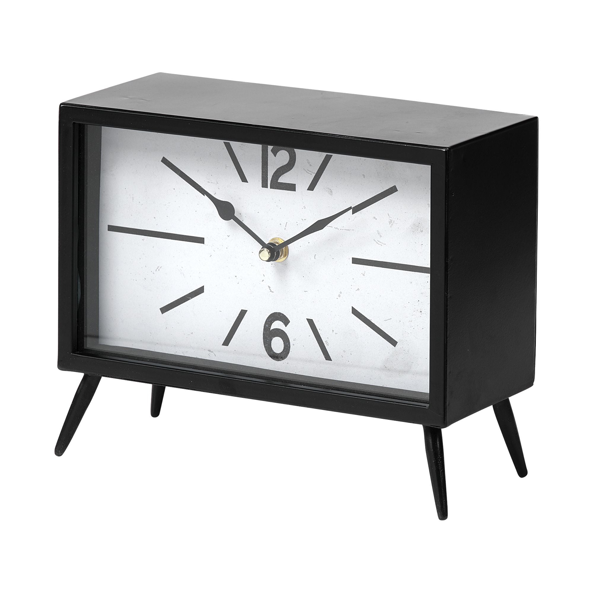 Mercana - Lita Black Metal Rectangular Table Clock