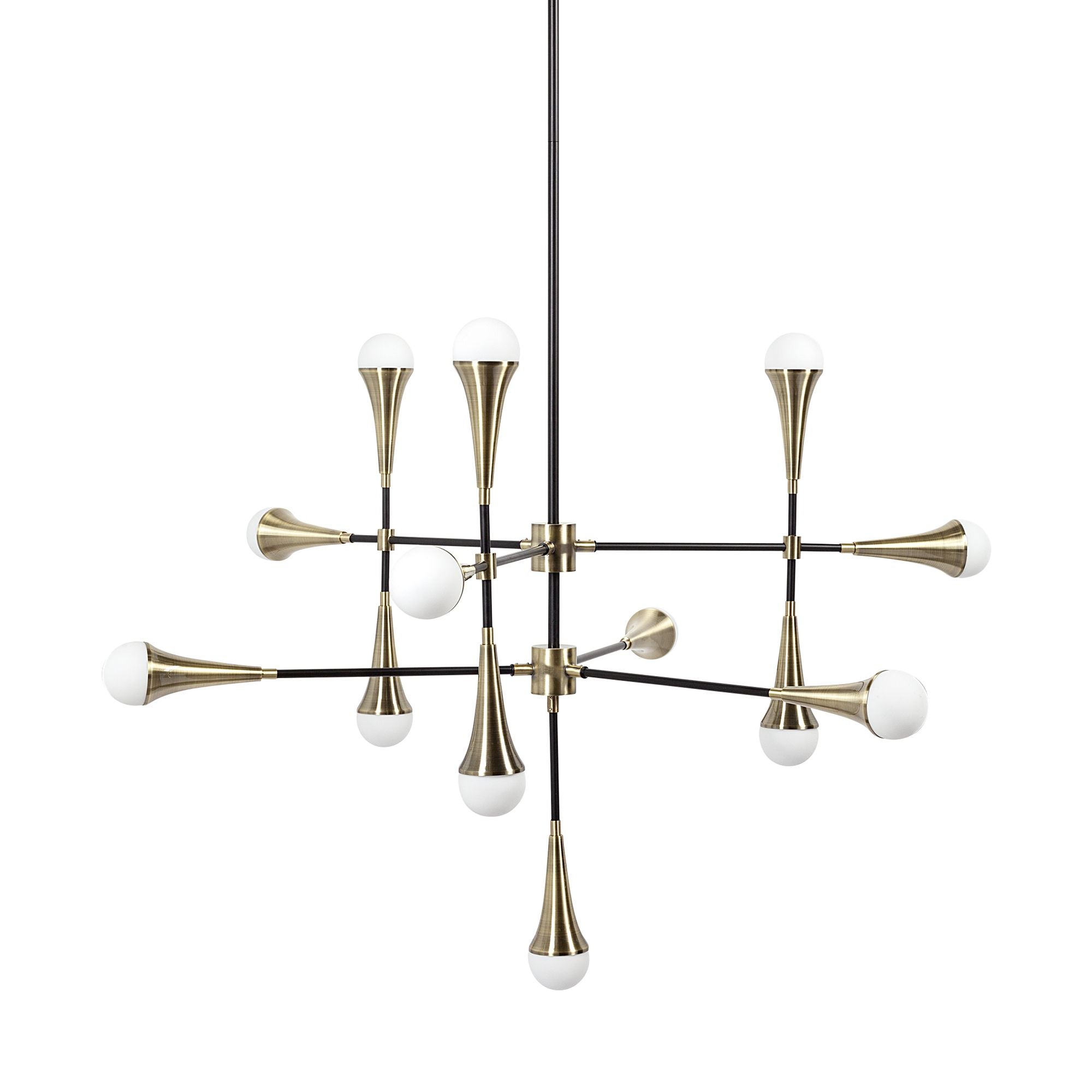 Mercana - Decarlo II Black/Gold Metal Multi-Arm Thirteen Light Chandelier