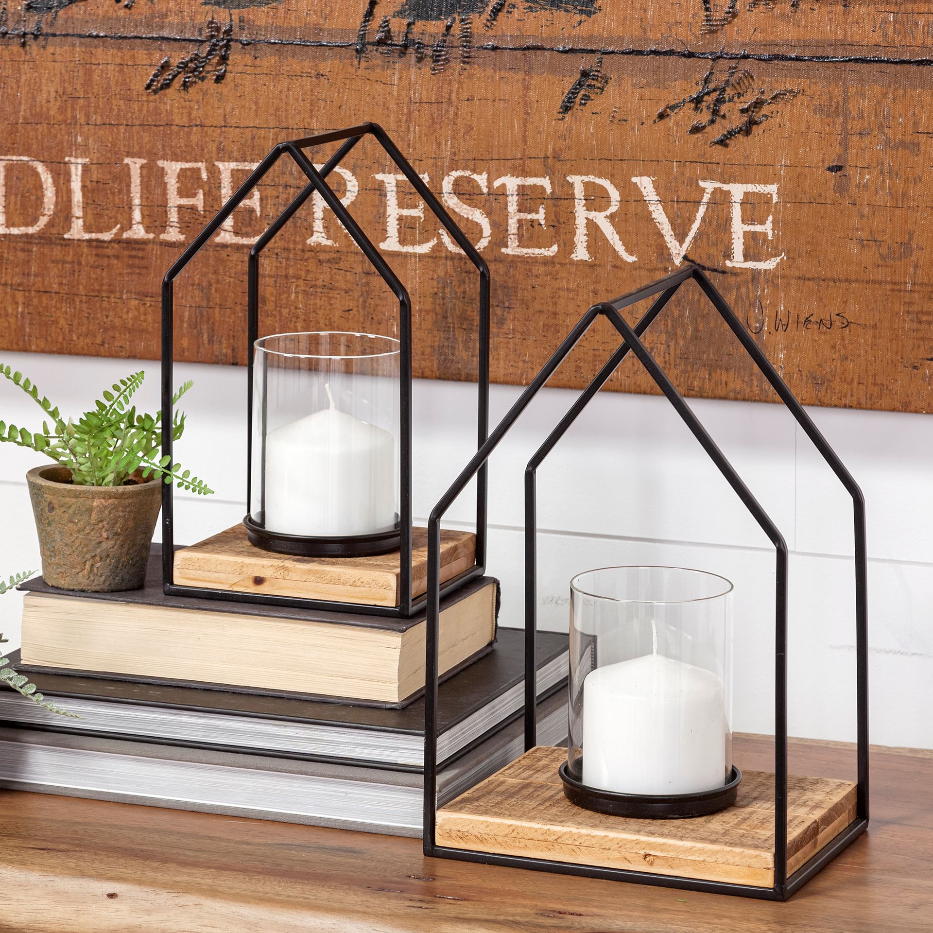 Mercana - Leopold Candle Holder in Black/Brown, Metal