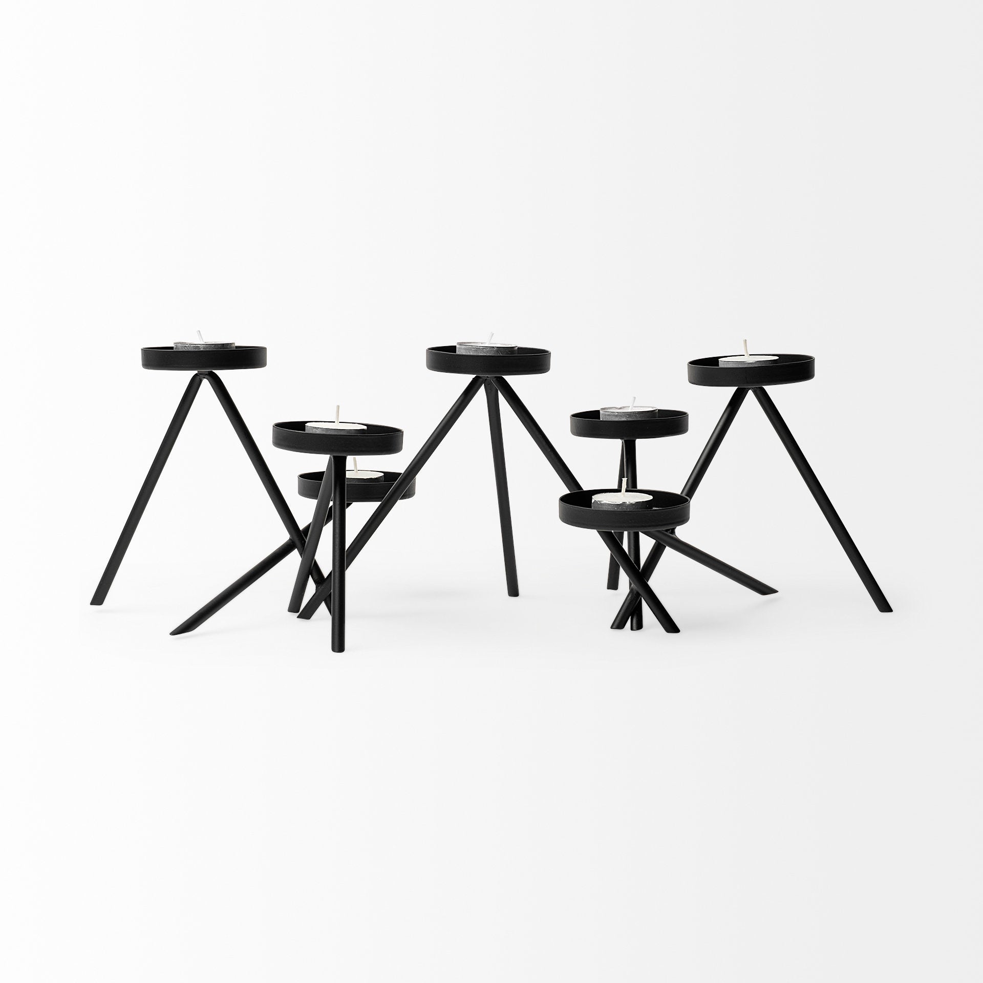 Mercana - Meira Candle Holder in Black, Metal