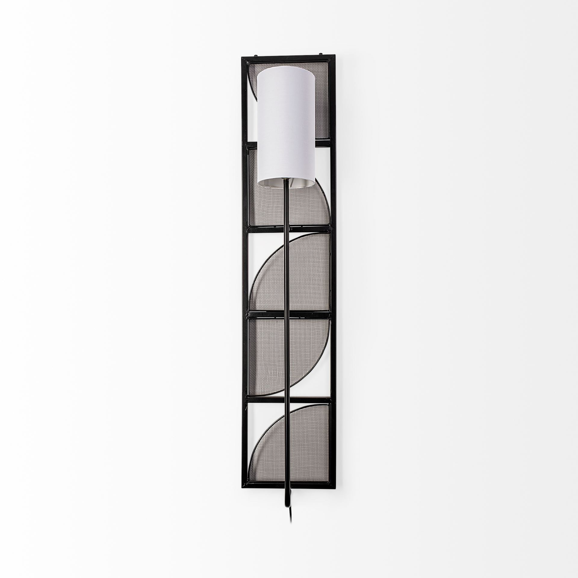Mercana - Navin Wall Sconce in Black/White, Fabric
