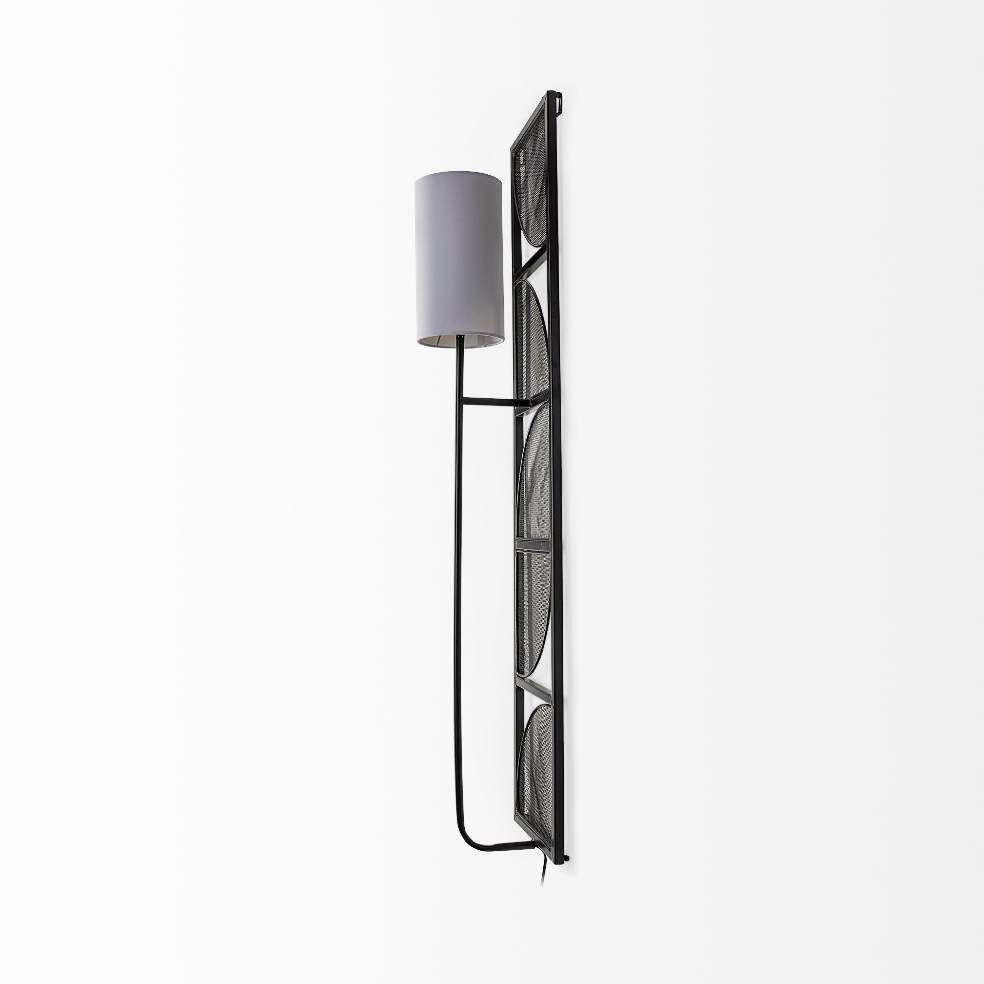 Mercana - Navin Wall Sconce in Black/White, Fabric