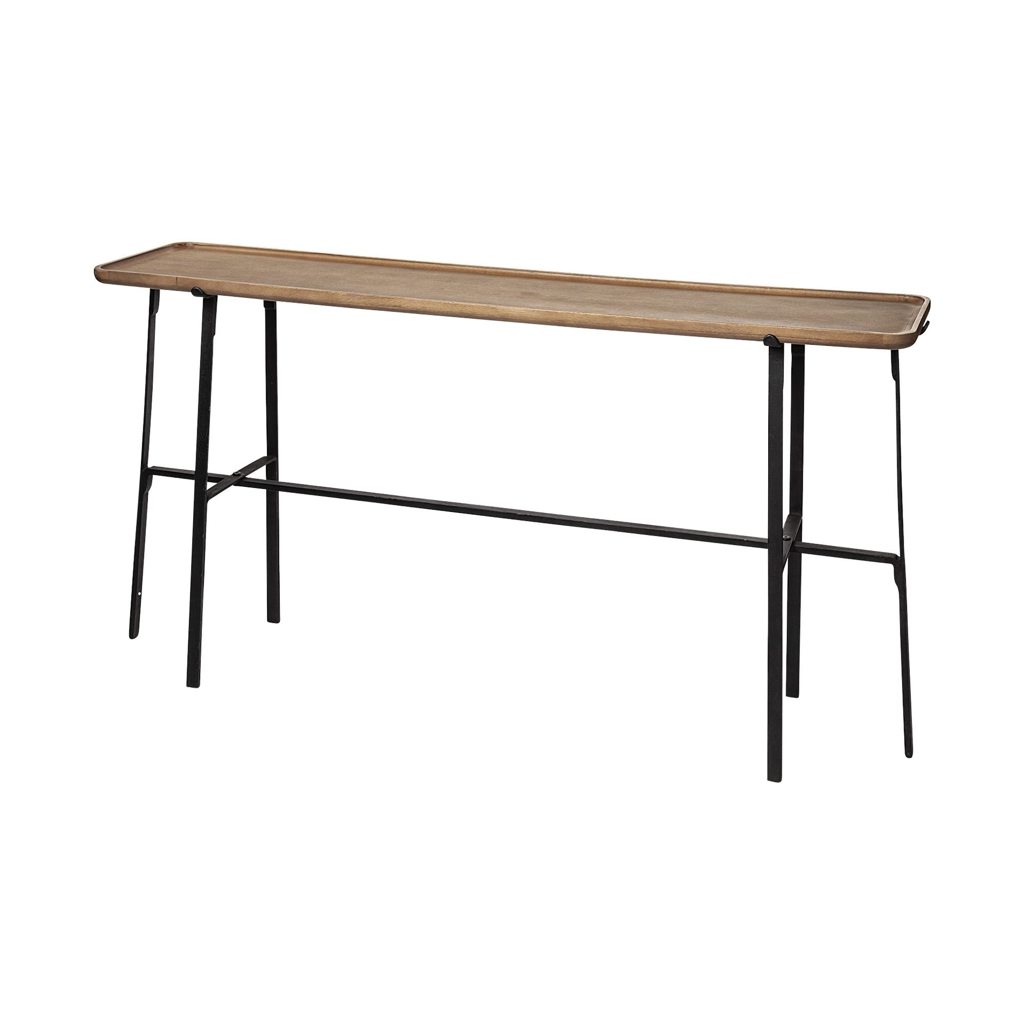 Mercana - Helios II Rectangular Brown Raised Edge Top Console Table