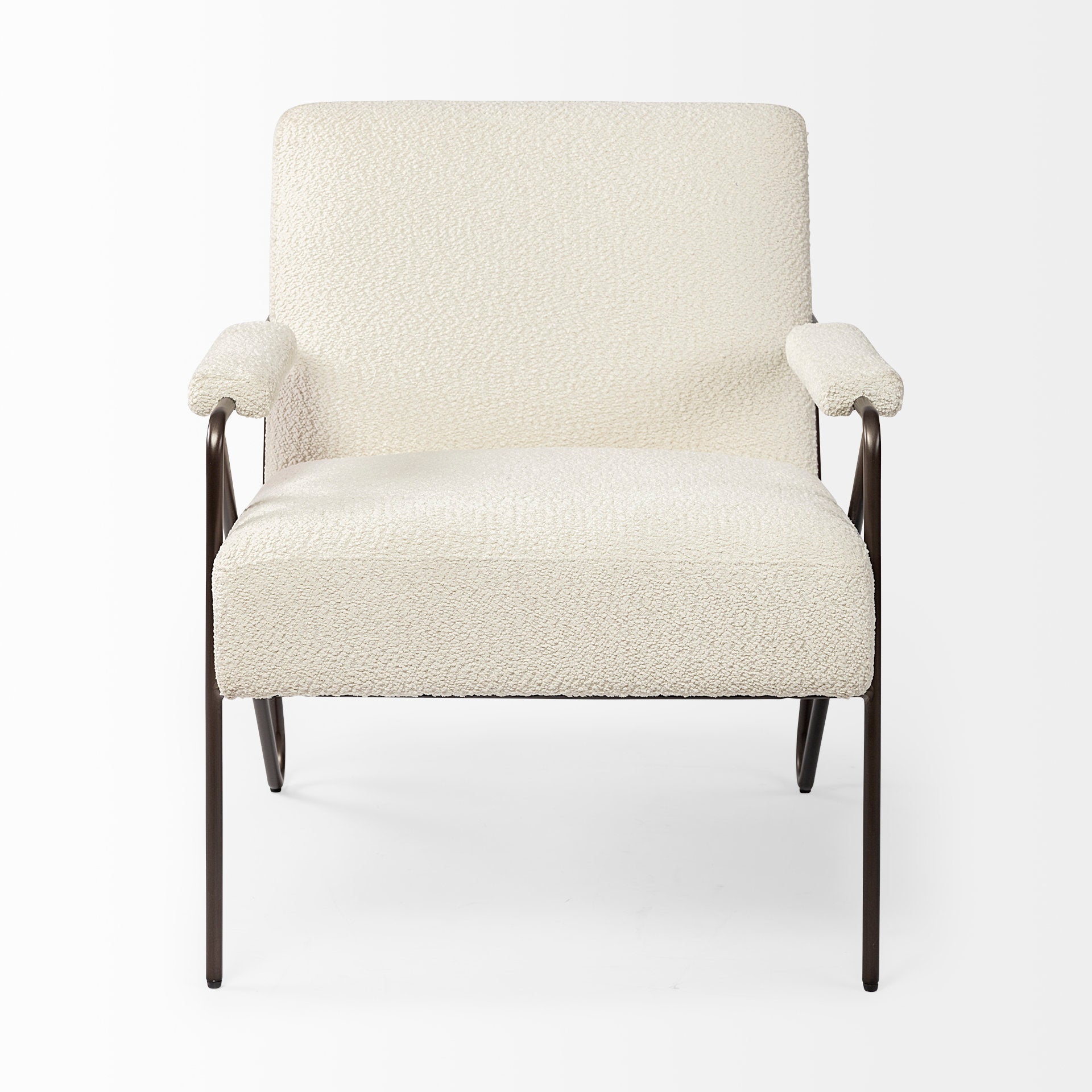 Mercana - Vicunya Upholstered Accent Chair in White, Iron