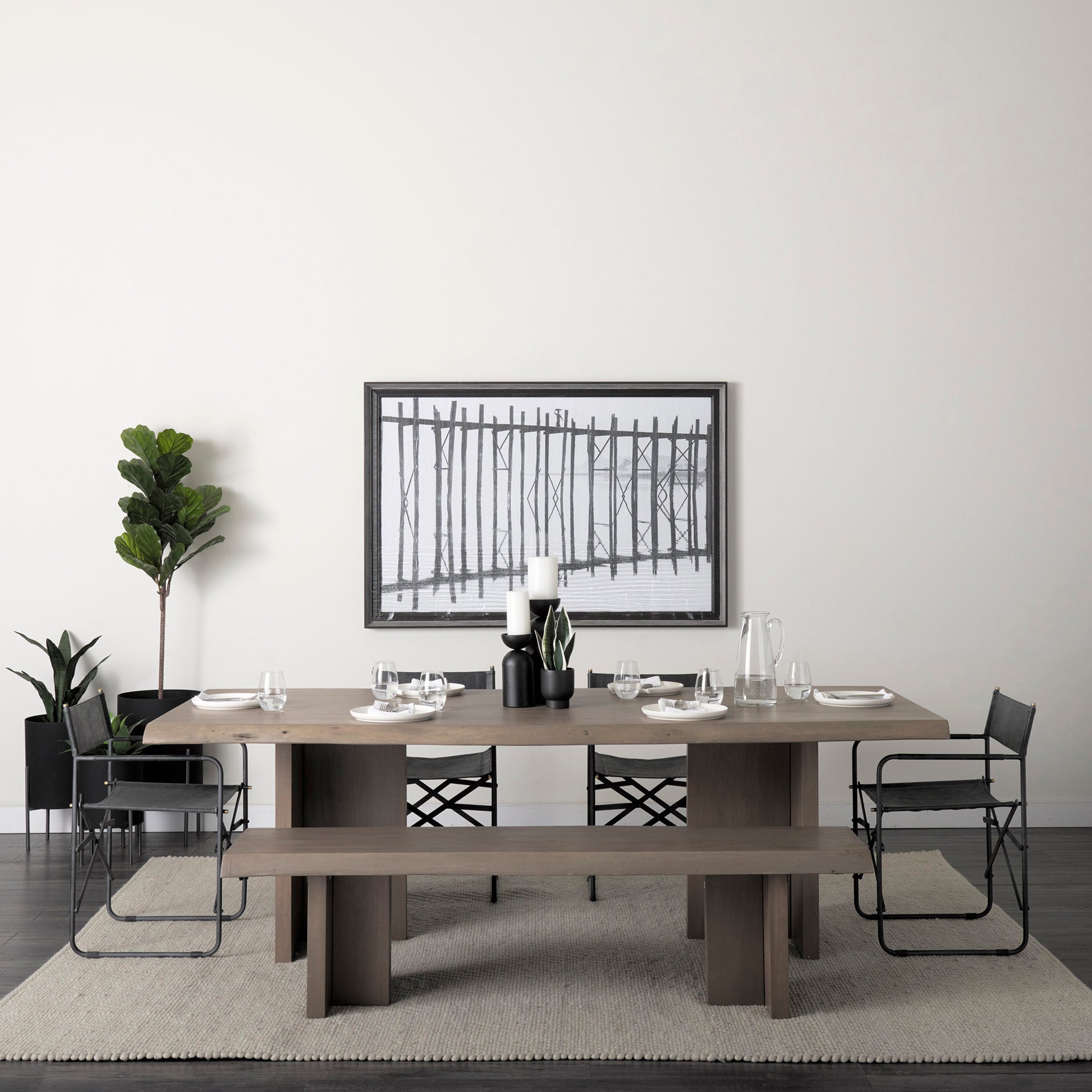 Mercana - Konstantin Dining Table in Brown, Solid Wood