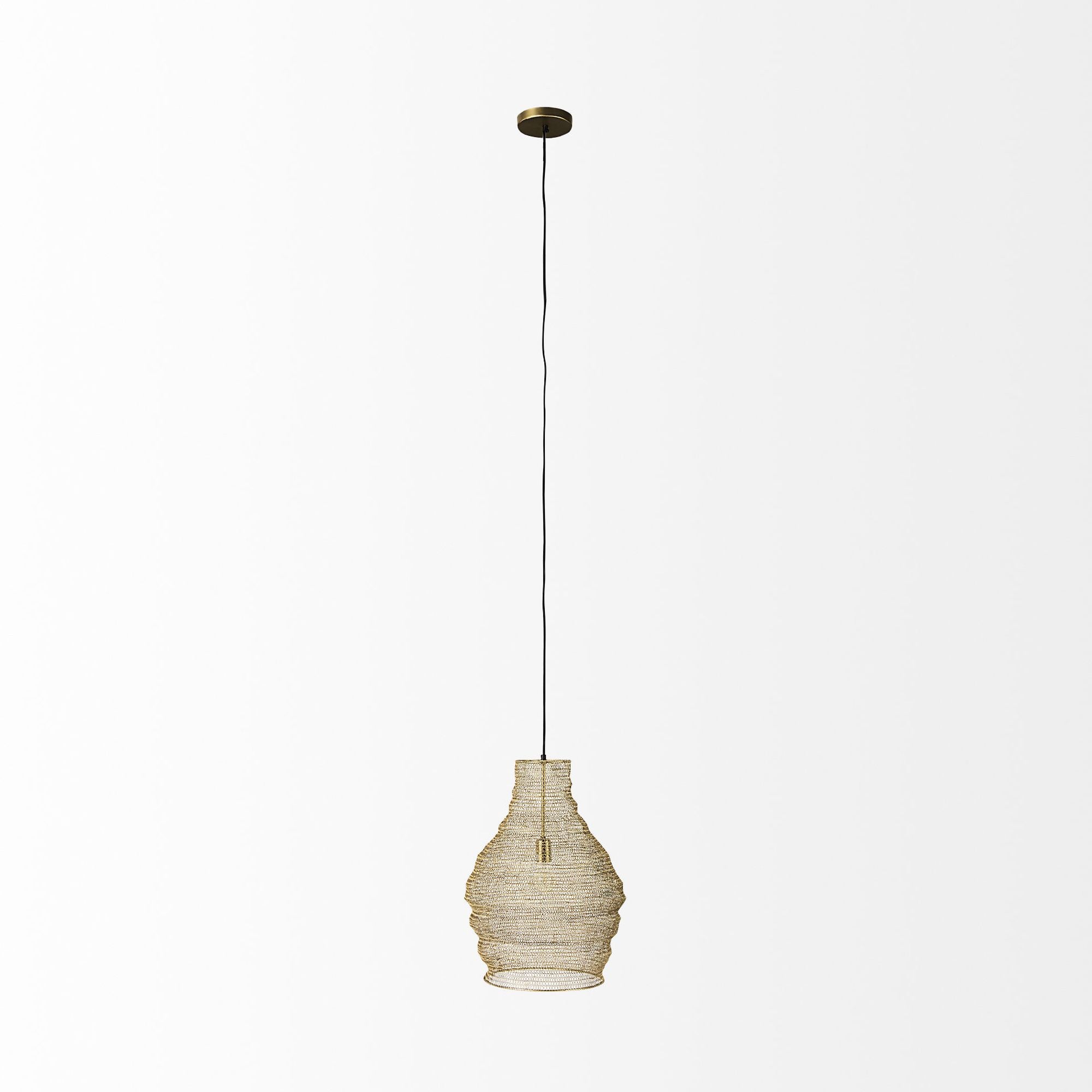 Mercana - Halycon Gold Mesh and Iron Pendant Light