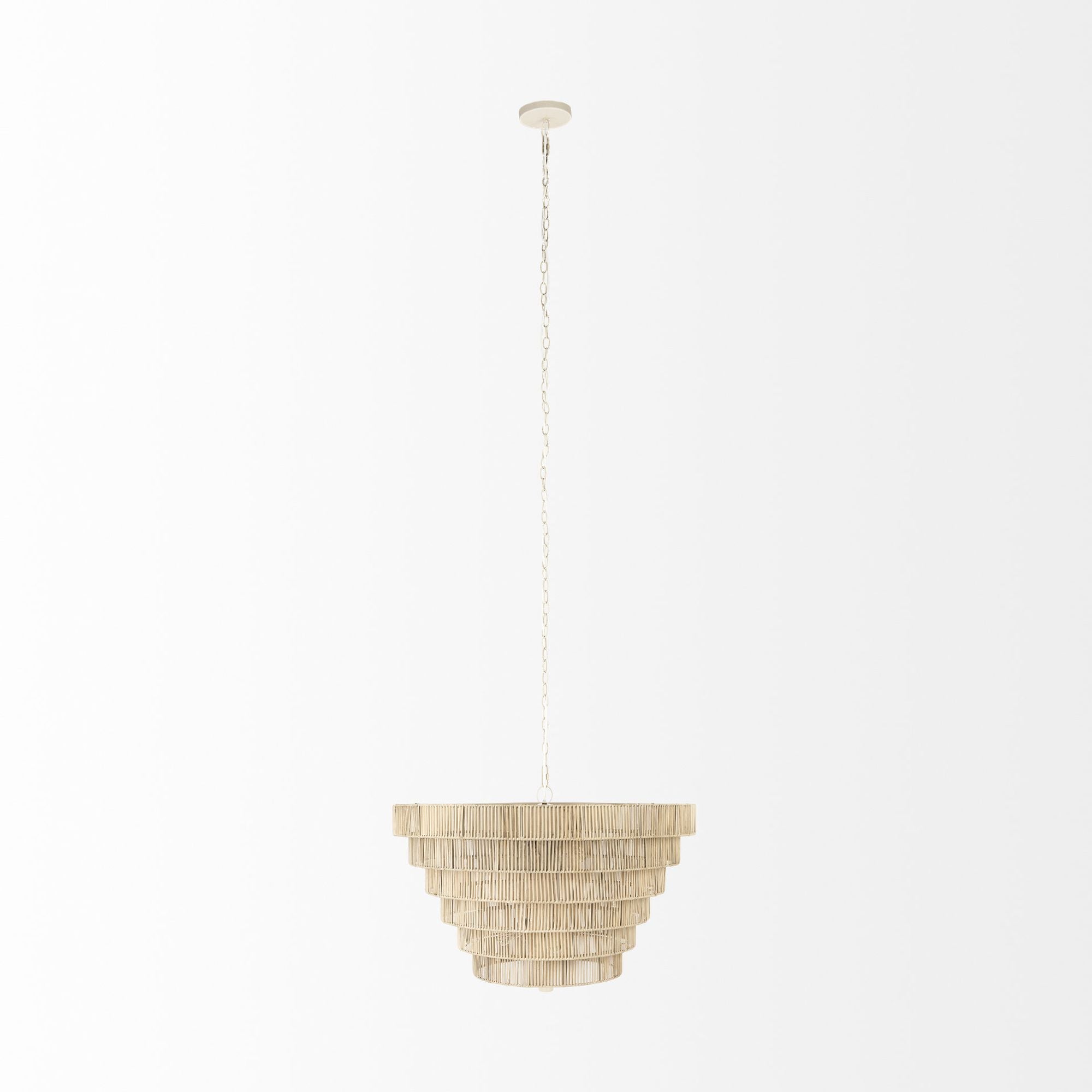 Mercana - Marimba Natural Cane 6 Tier Chandelier
