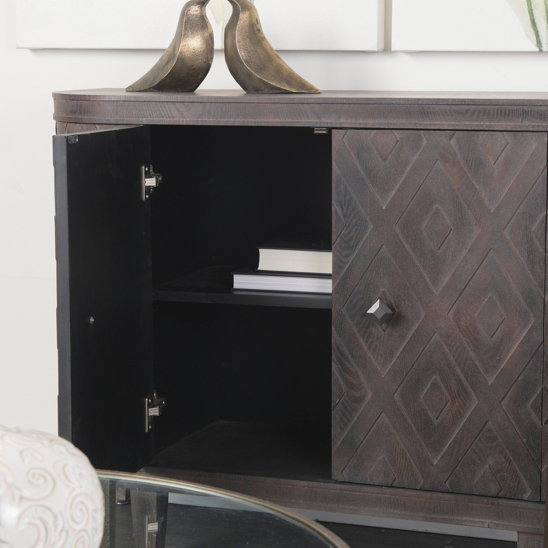 Mercana - Lennon Accent Cabinet in Brown, Solid + Manufactured Wood