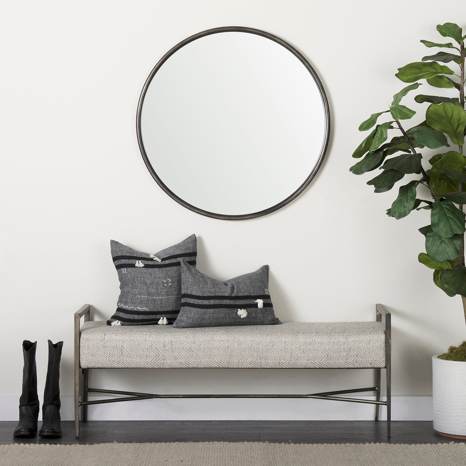 Mercana - Sibyl Pillow in Black, Fabric