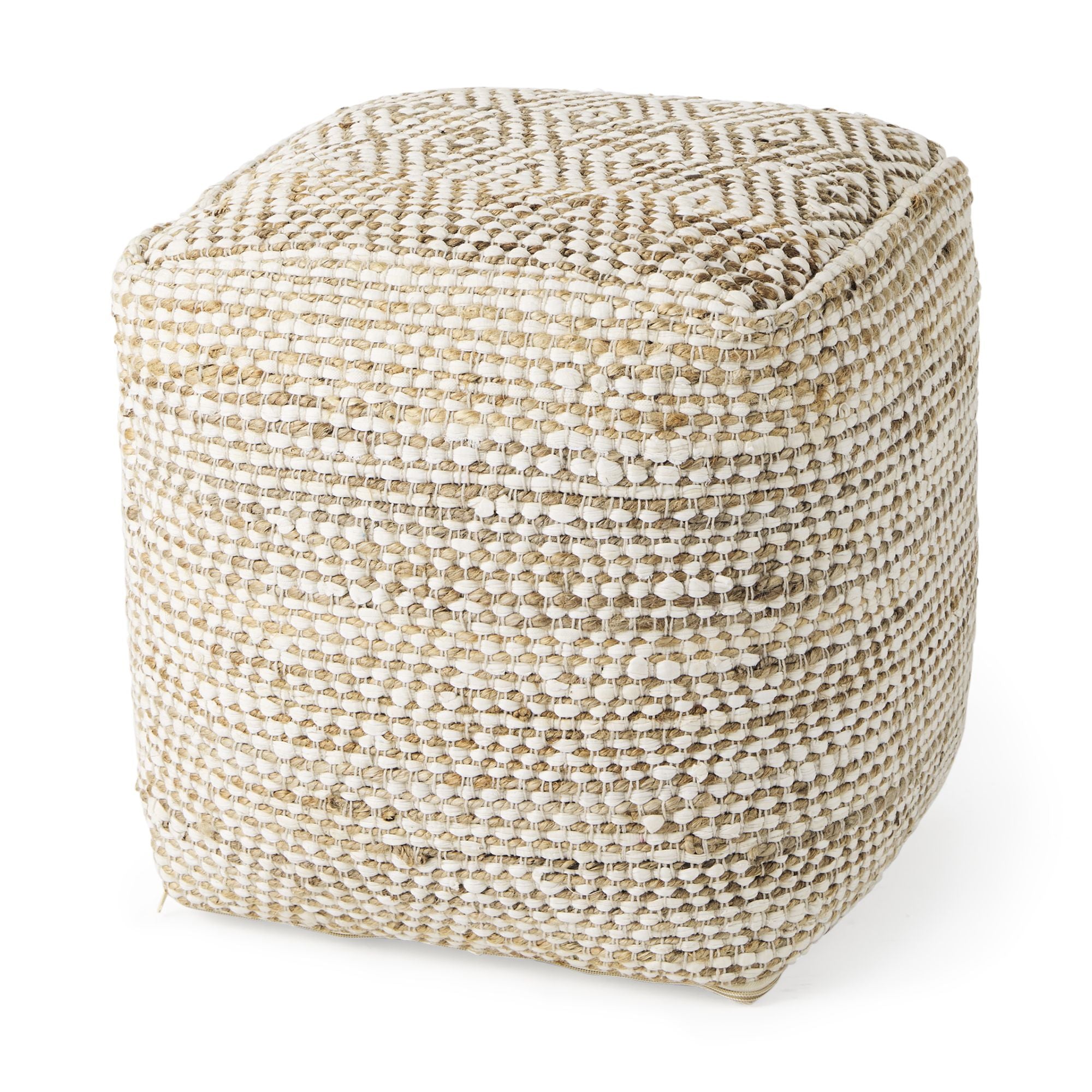 Mercana - Ekani Cream/Beige Cotton Pouf