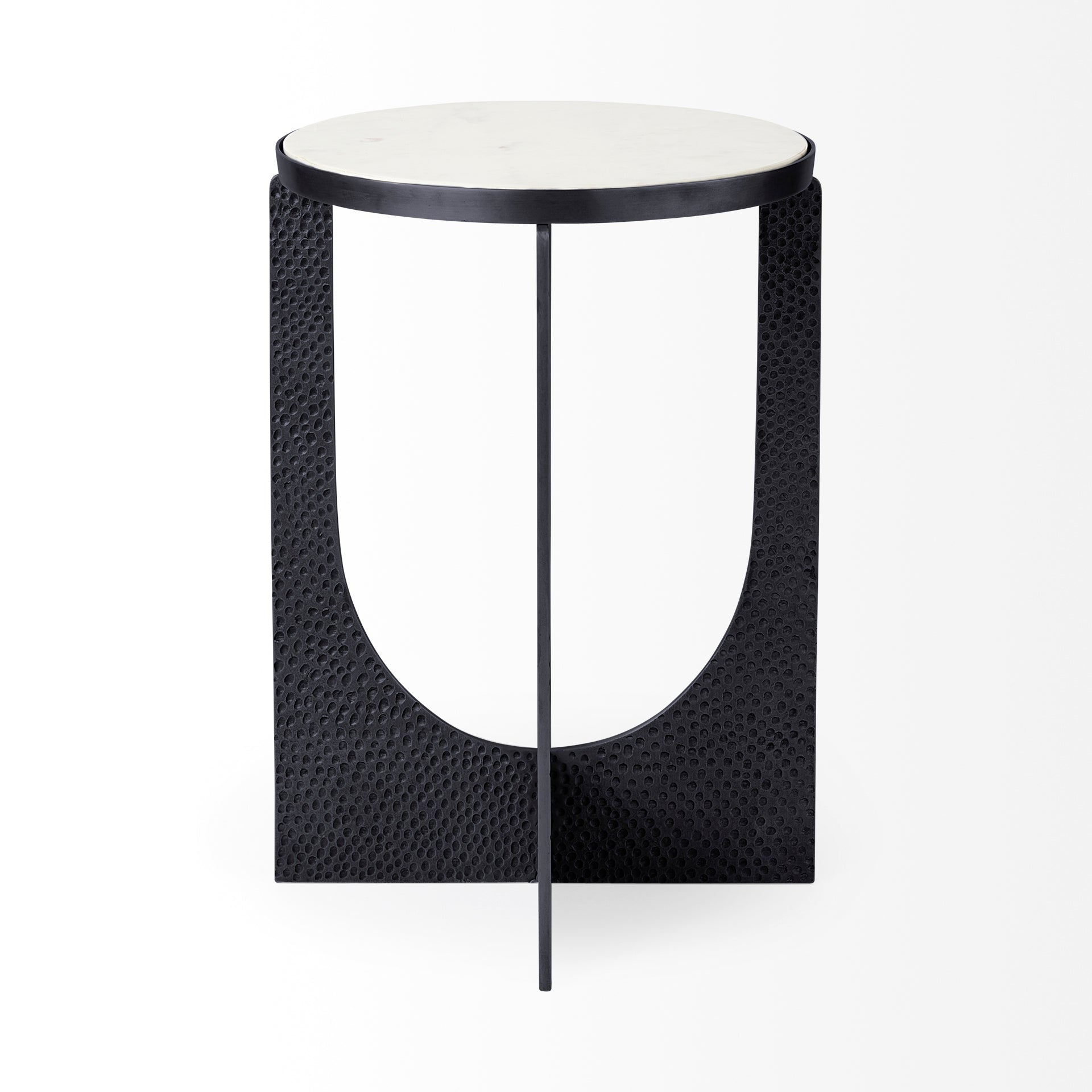 Mercana - Patrick Accent Table in Black, Marble