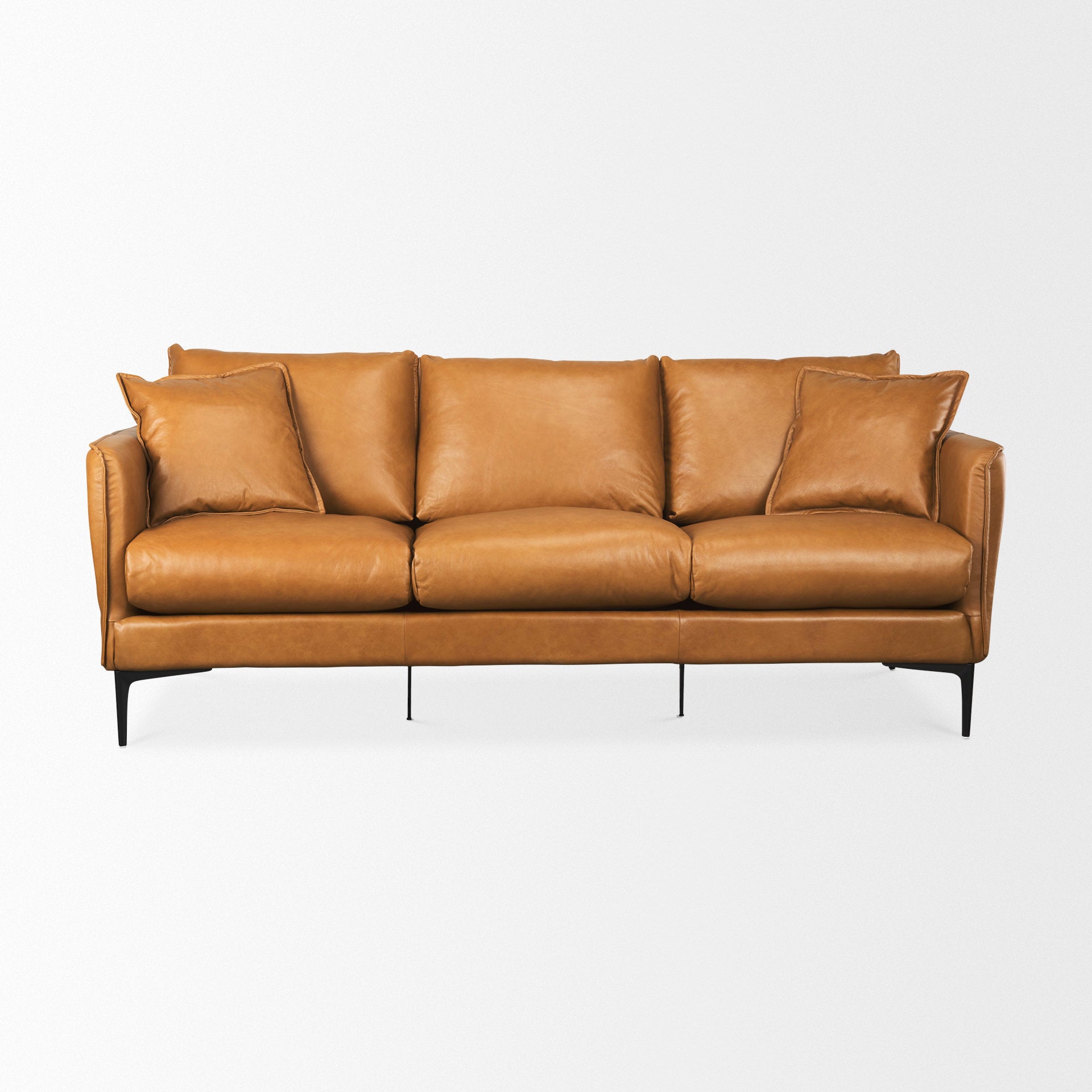 Mercana - Lake Como Sofa in Tan, Genuine Leather
