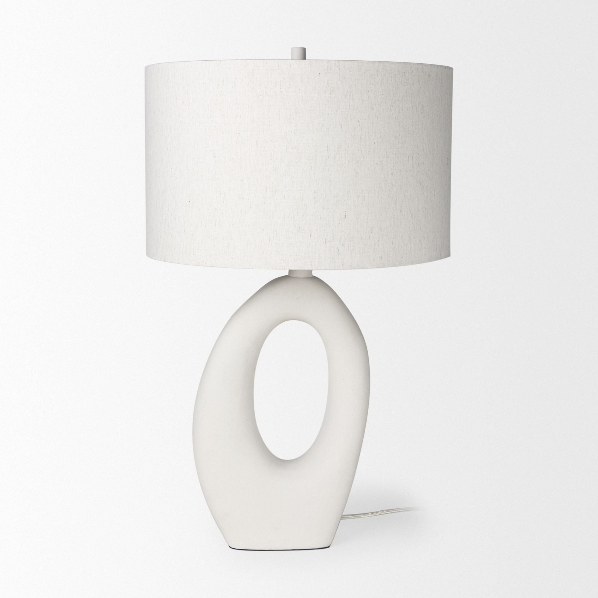 Mercana - Tao Cream Base with White Shade Table Lamp