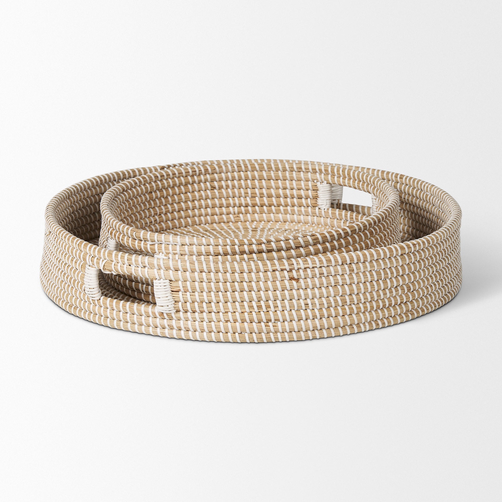 Mercana - Kalama Trays in Brown/White, Seagrass