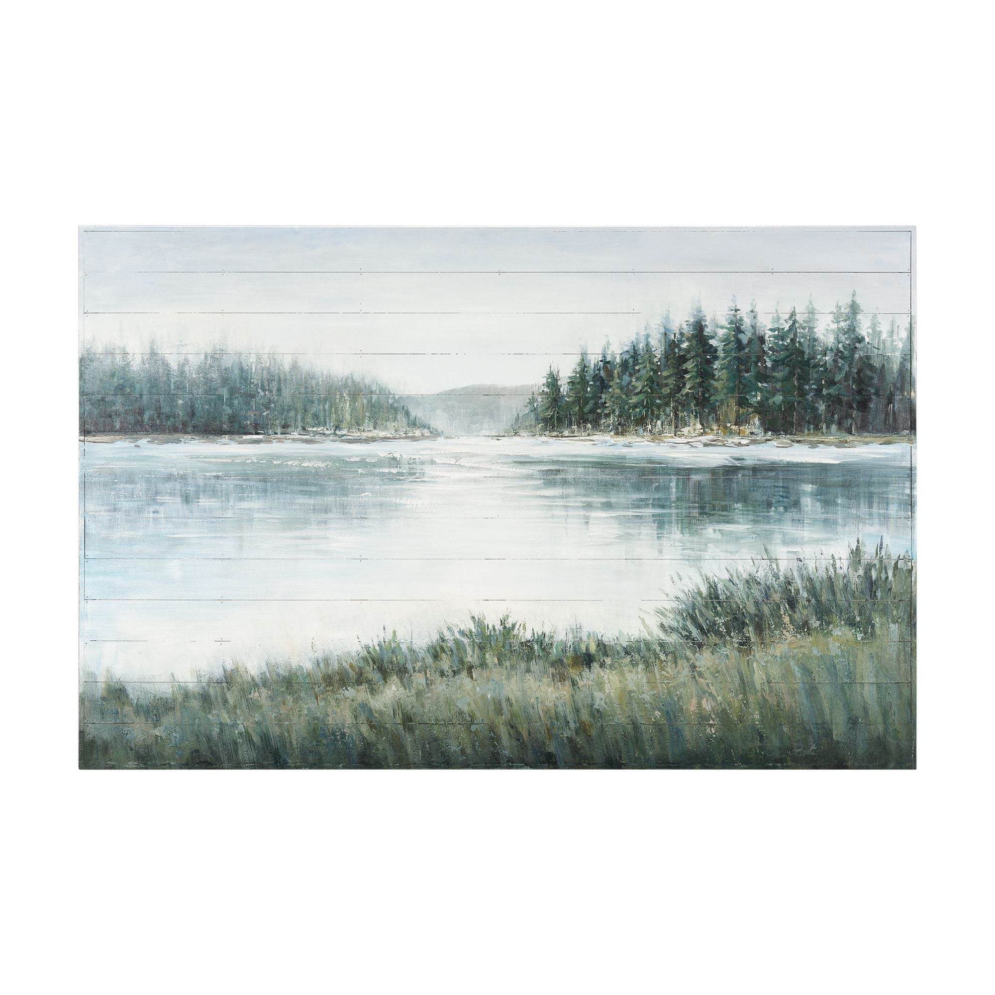 Mercana - Mere Pond Lake 60x40 Hand Painted on Wood Oil Painting