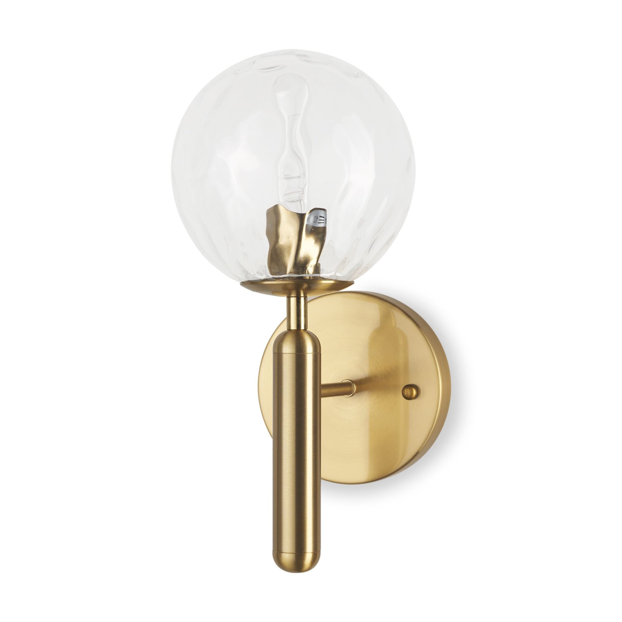 Mercana - Britton Gold Metal with Clear Glass Globe 1-Light Wall Sconce