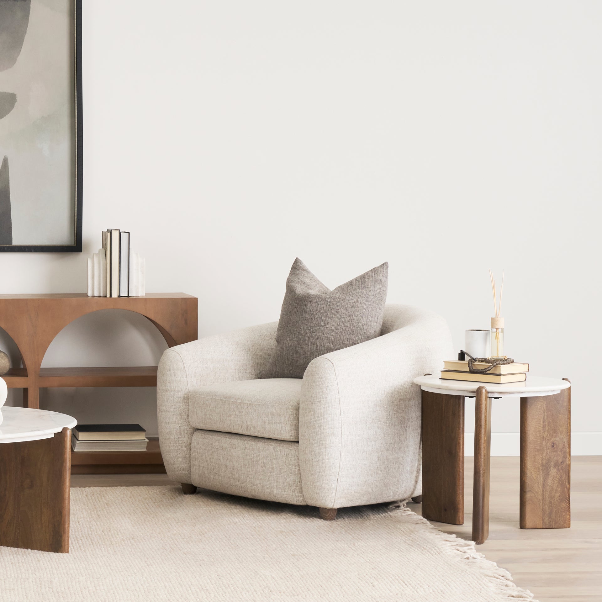 Mercana - Rumer Side Table in Brown, Solid Wood