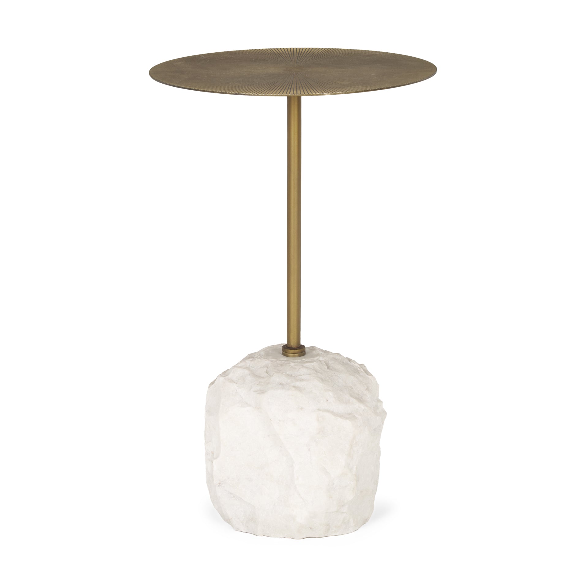 Mercana - Rini Accent Table in Gold, Stone
