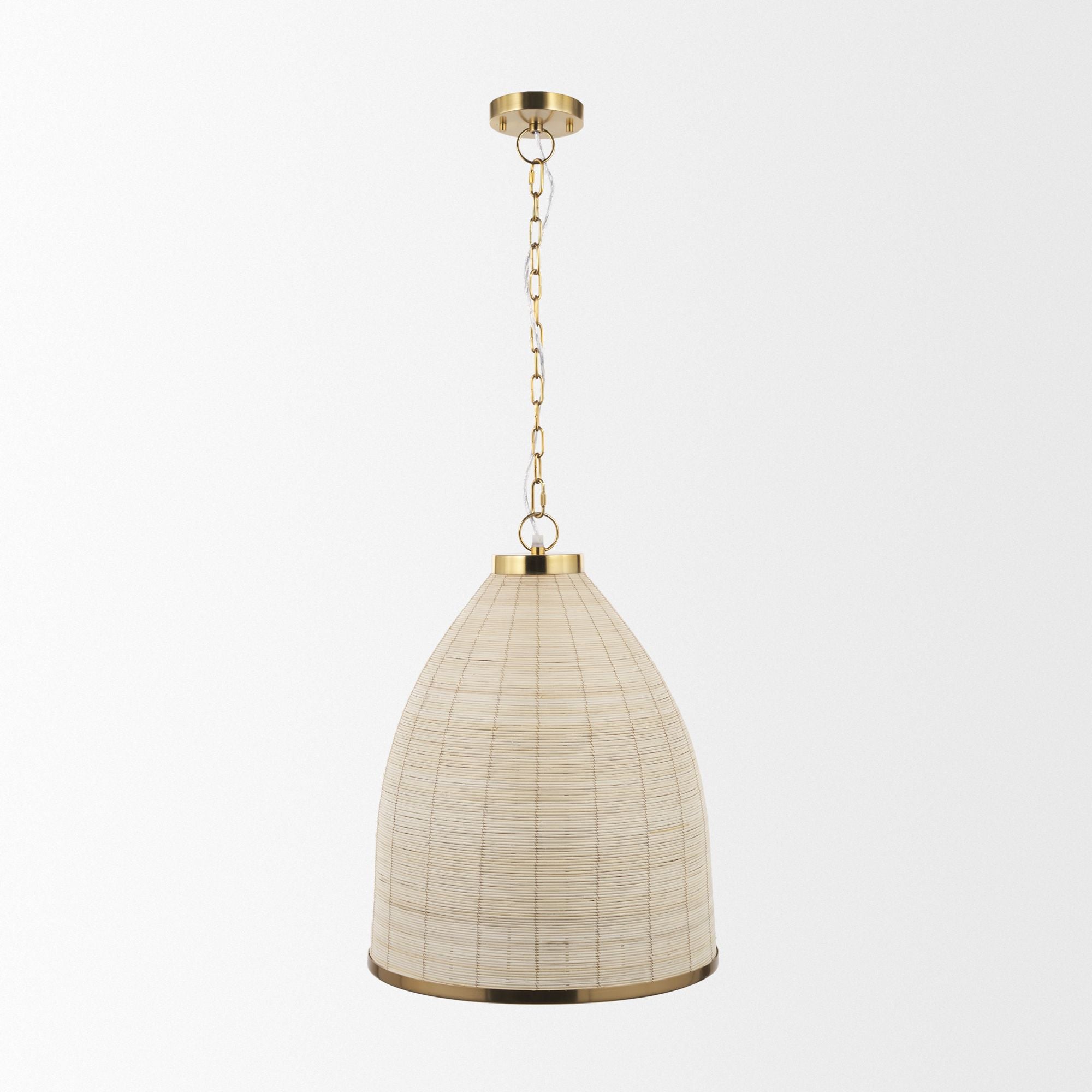 Mercana - Saliha Cane with Brass Metal Pendant Light