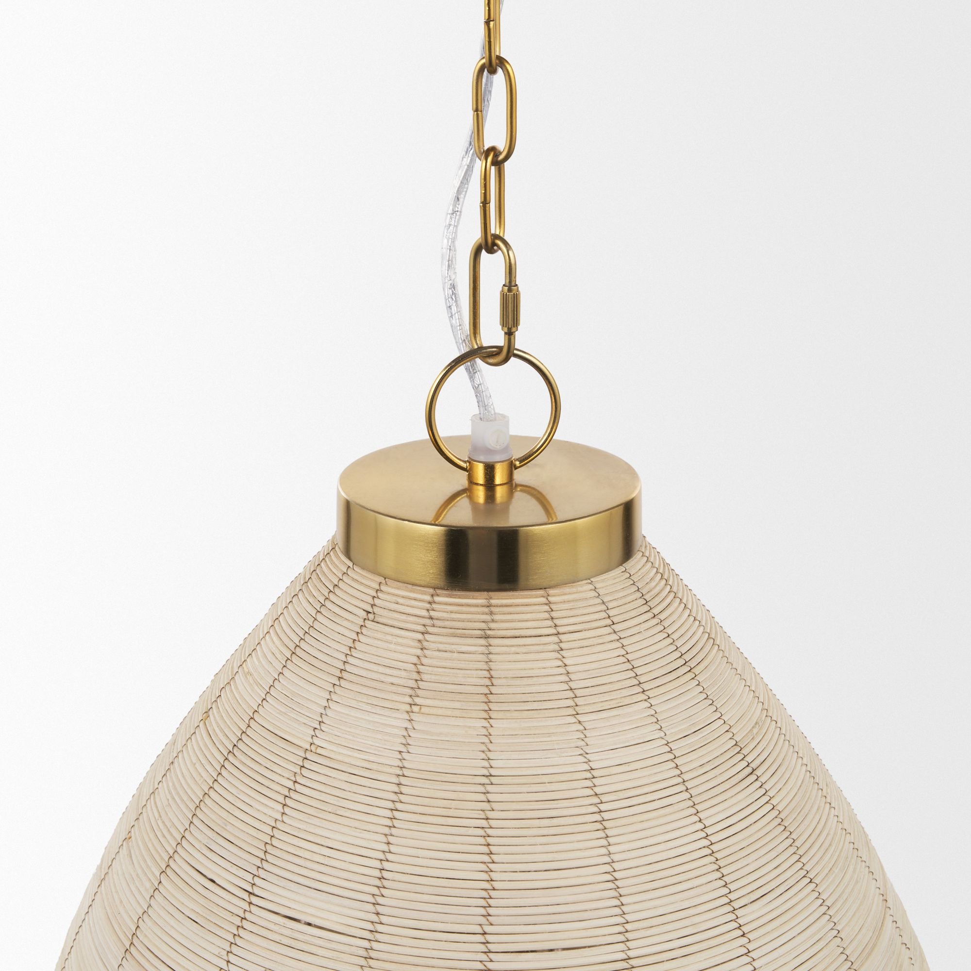 Mercana - Saliha Cane with Brass Metal Pendant Light