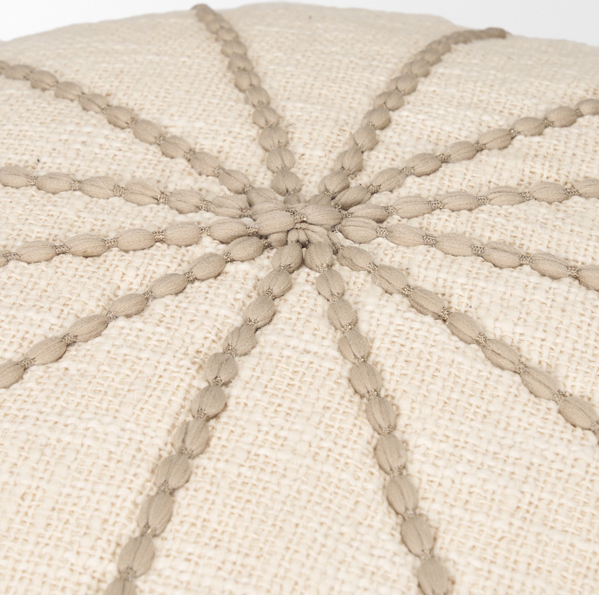 Mercana - Sachi Pouf in Beige/Taupe, Fabric