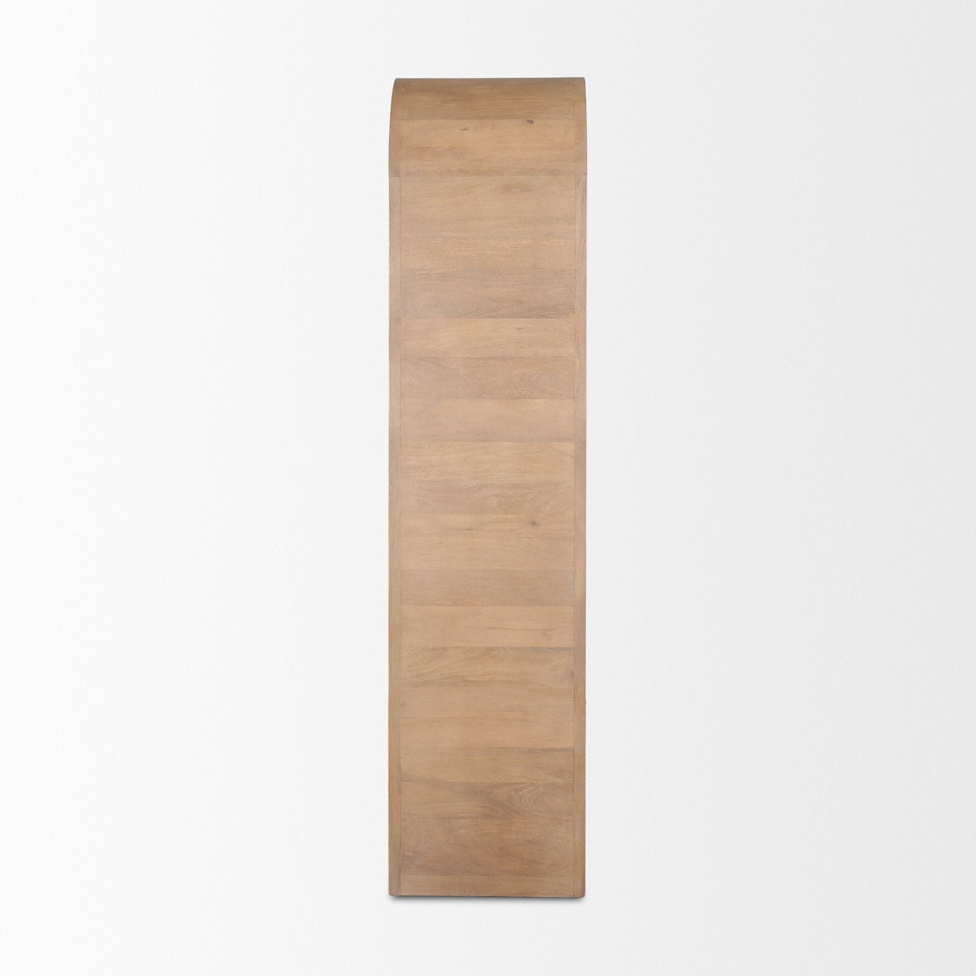 Mercana - Sorina Reverse Fluted Light Brown Wood Curio Cabinet