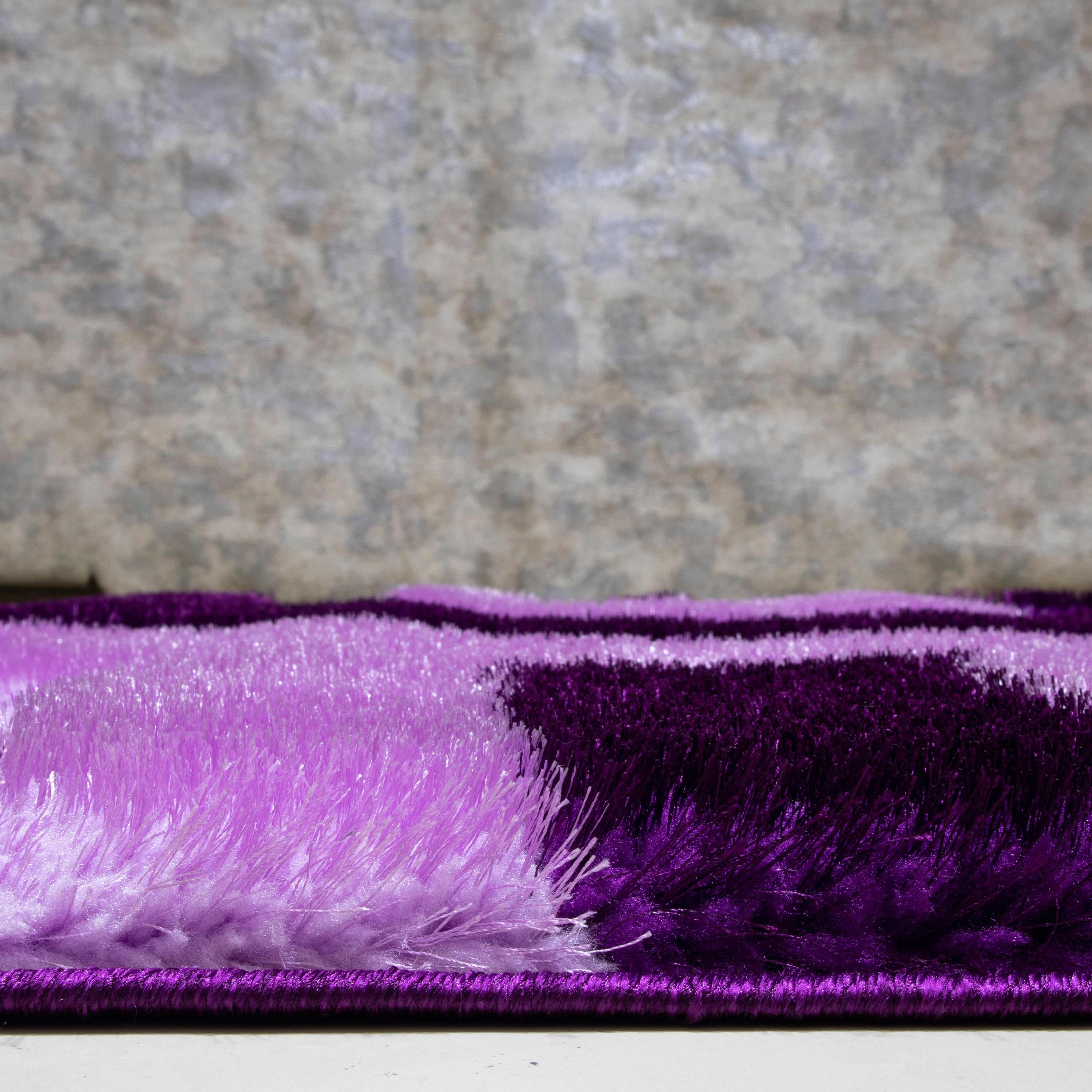 Nova - 3D666 Shaggy Area Rug in Purple
