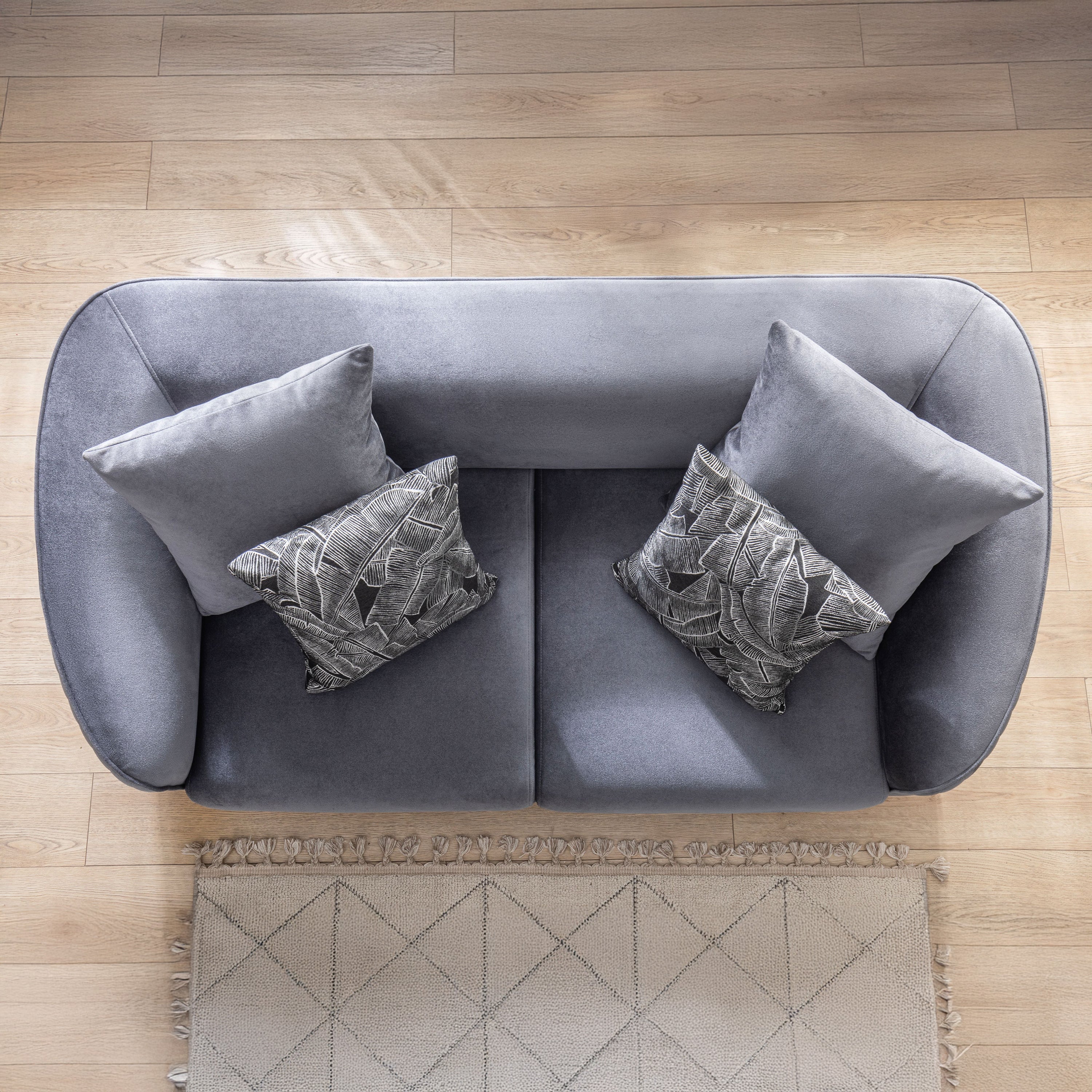 Nova - Angela Gray Velvet Sofa 91" & Loveseat 71"