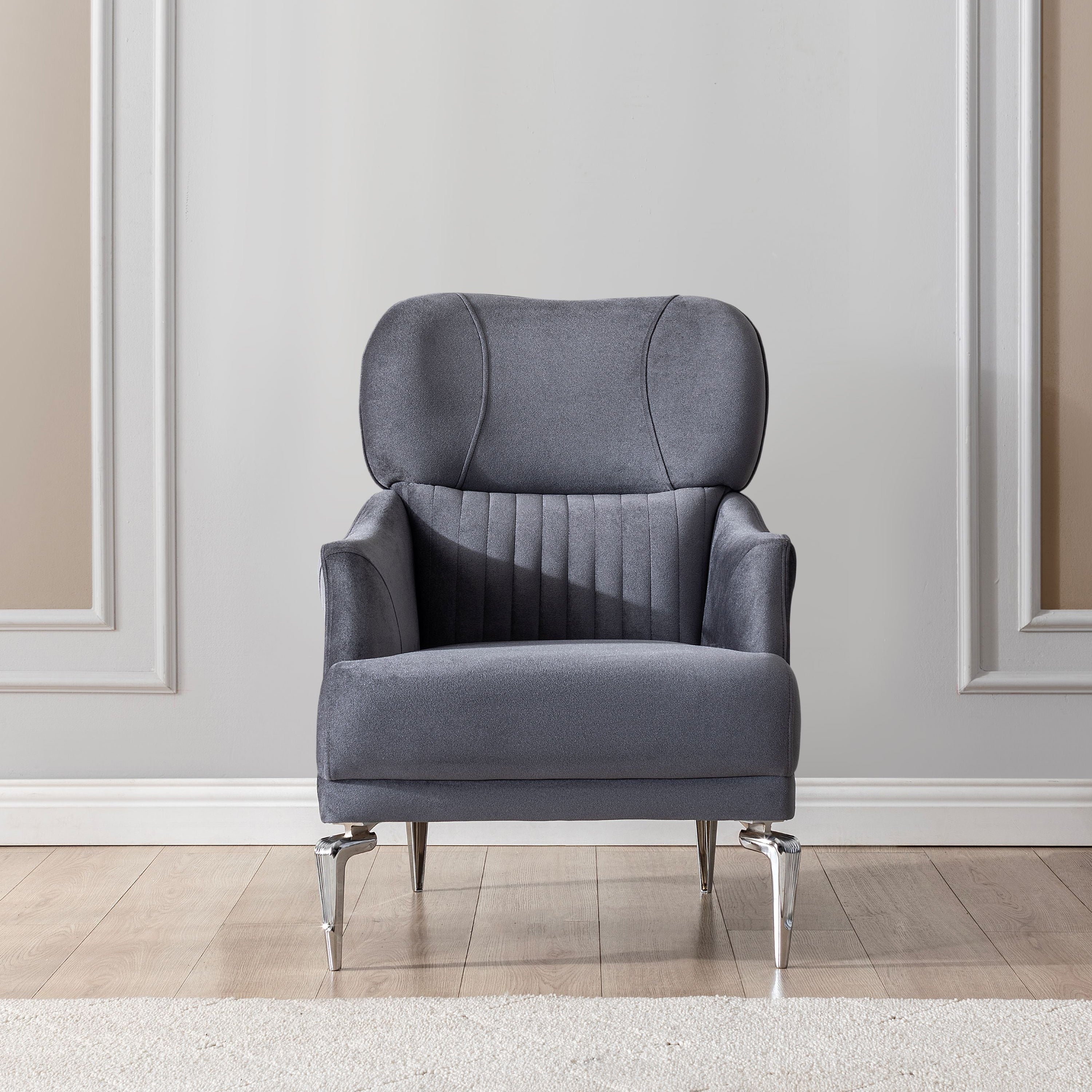 Nova - Angela Gray Velvet Sofa 91" & Loveseat 71"