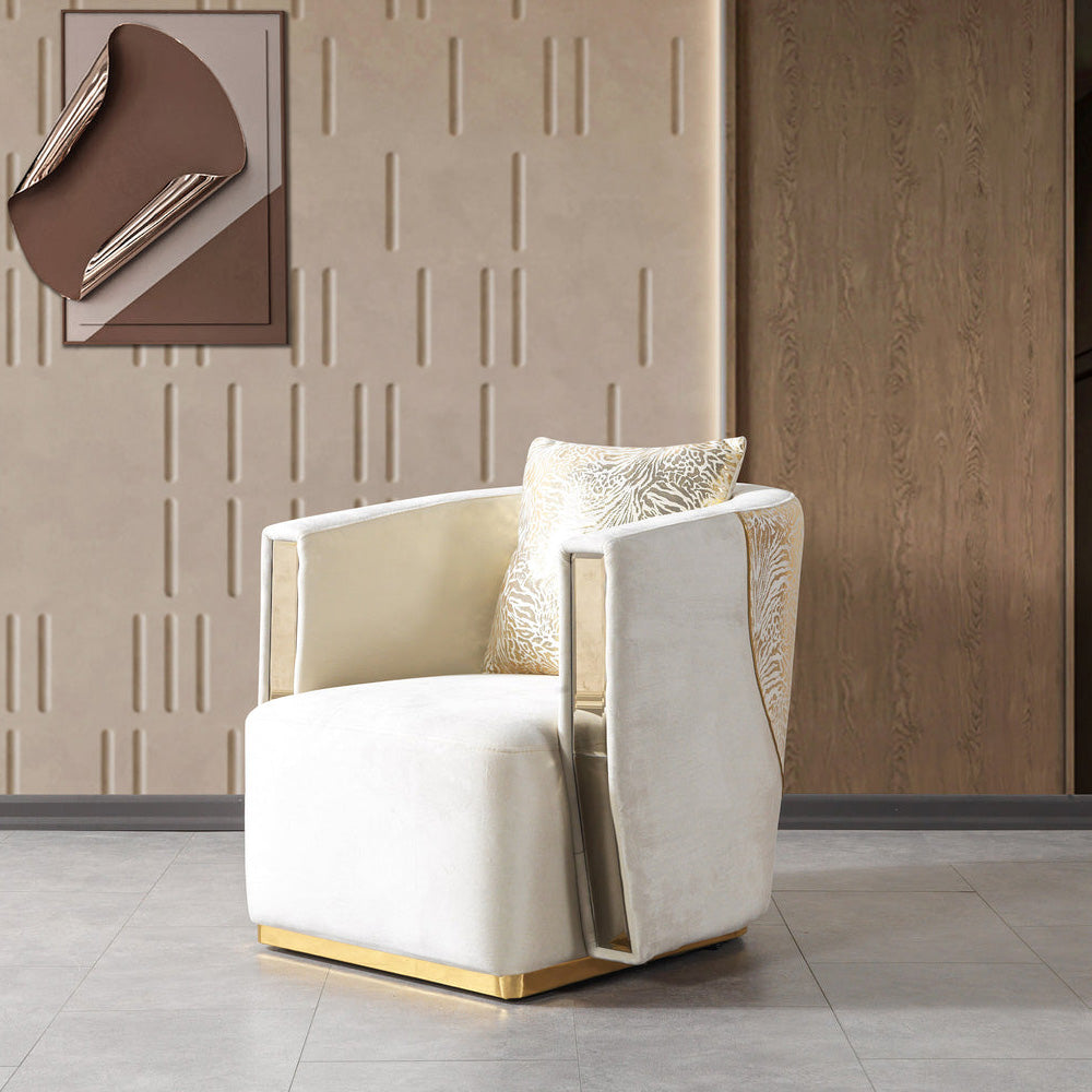 Nova - Anica Ivory Velvet Chair