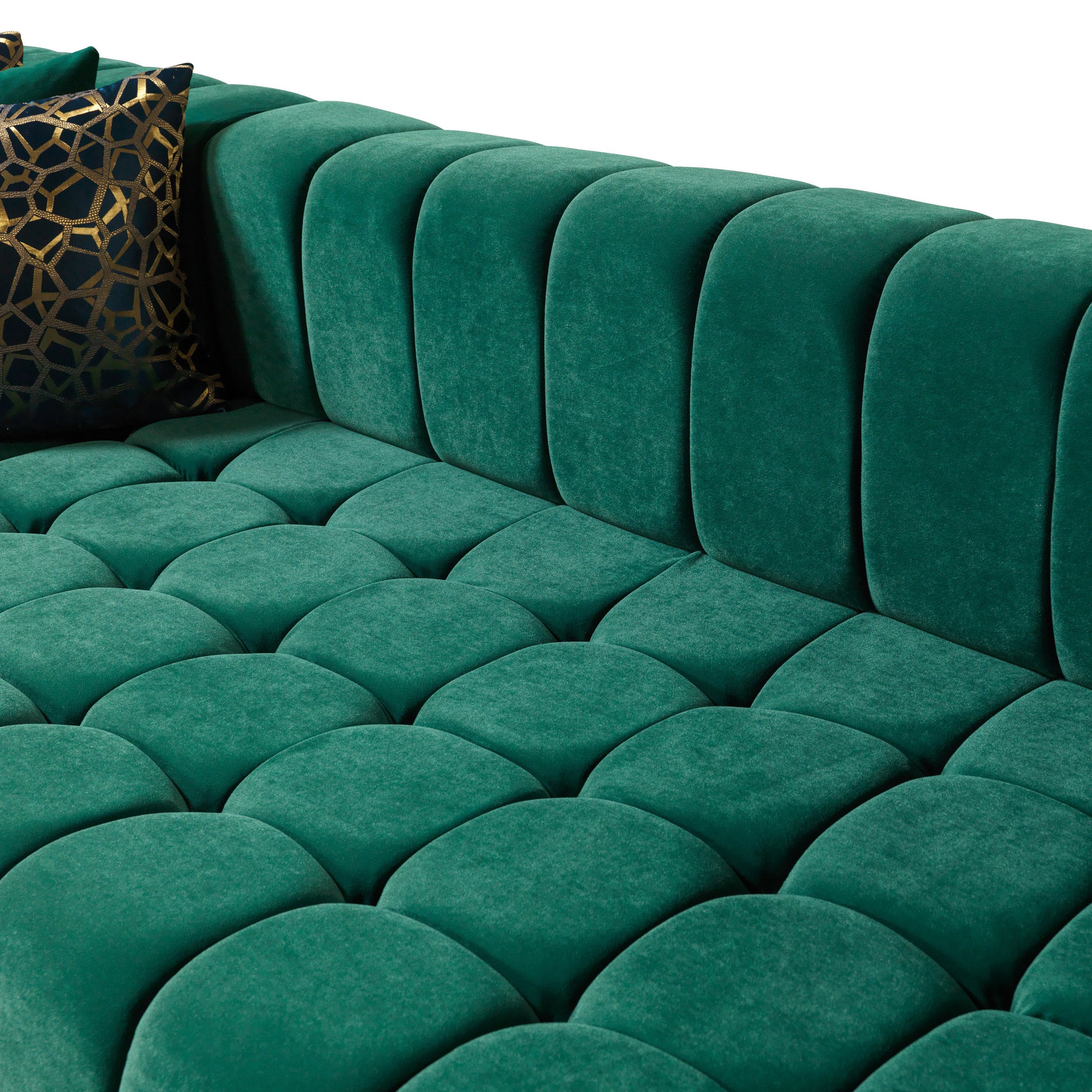 Nova - Ariana Green Velvet Double Chaise 138" Sectional