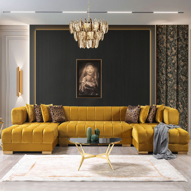 Nova - Ariana Velvet Double Chaise Sectional