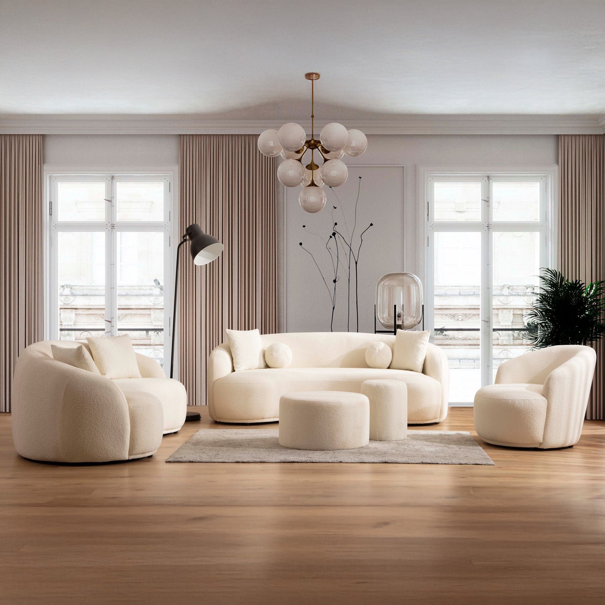 Nova - Bonita Ivory Boucle Sofa