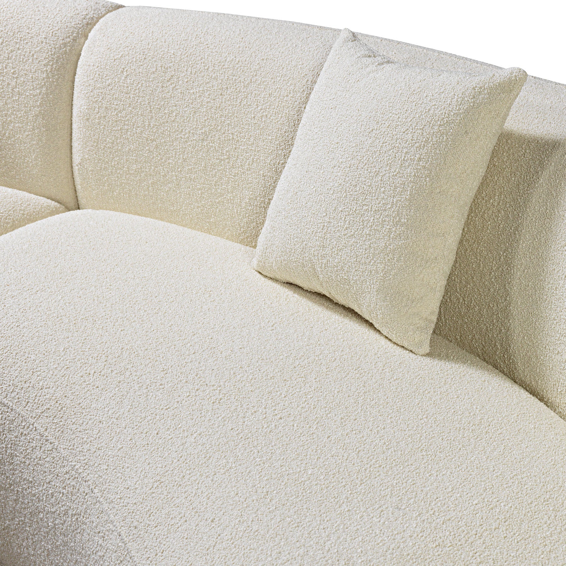 Nova - Bonita Ivory Boucle 3-Piece Curved Sectional
