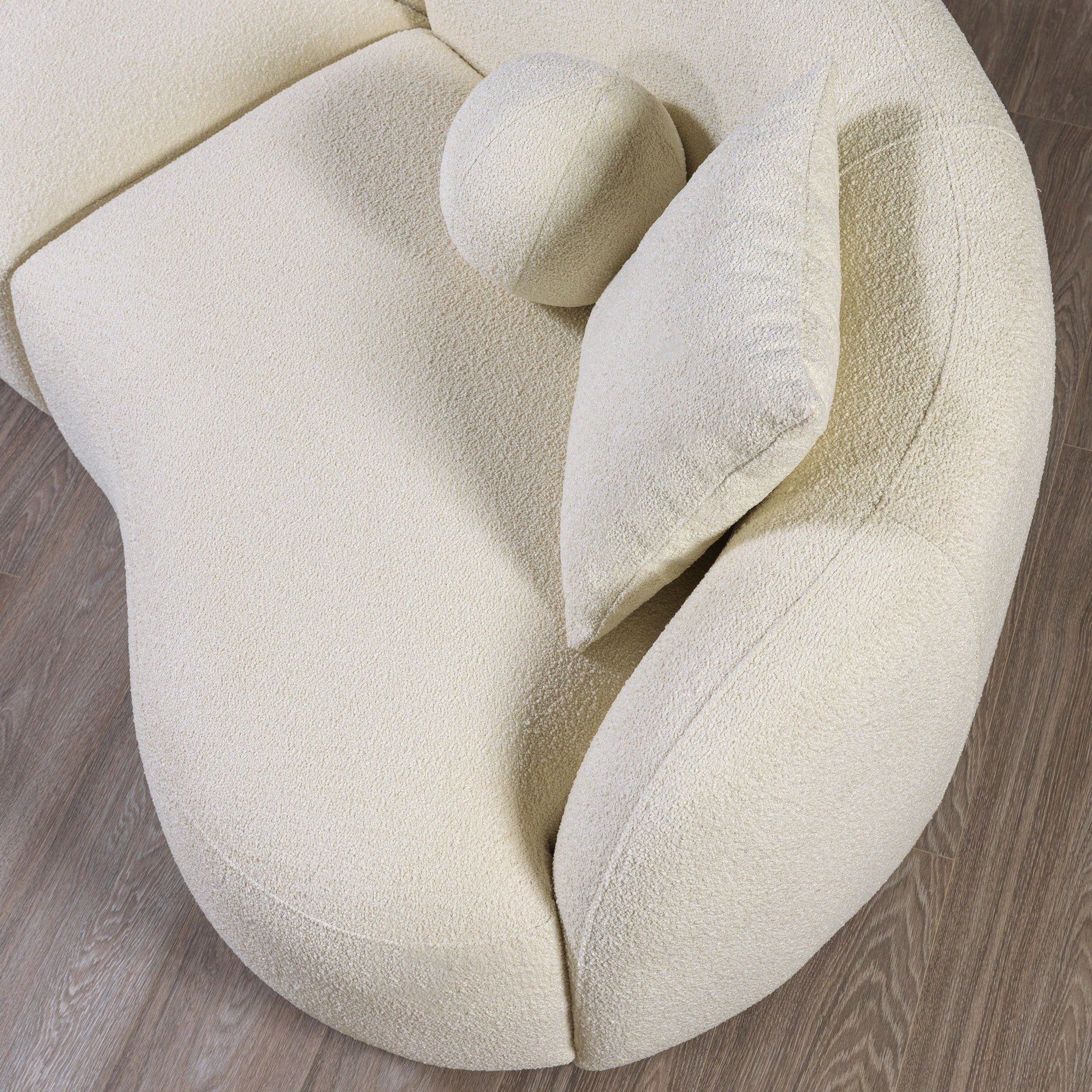 Nova - Bonita Ivory Boucle 3-Piece Curved Sectional