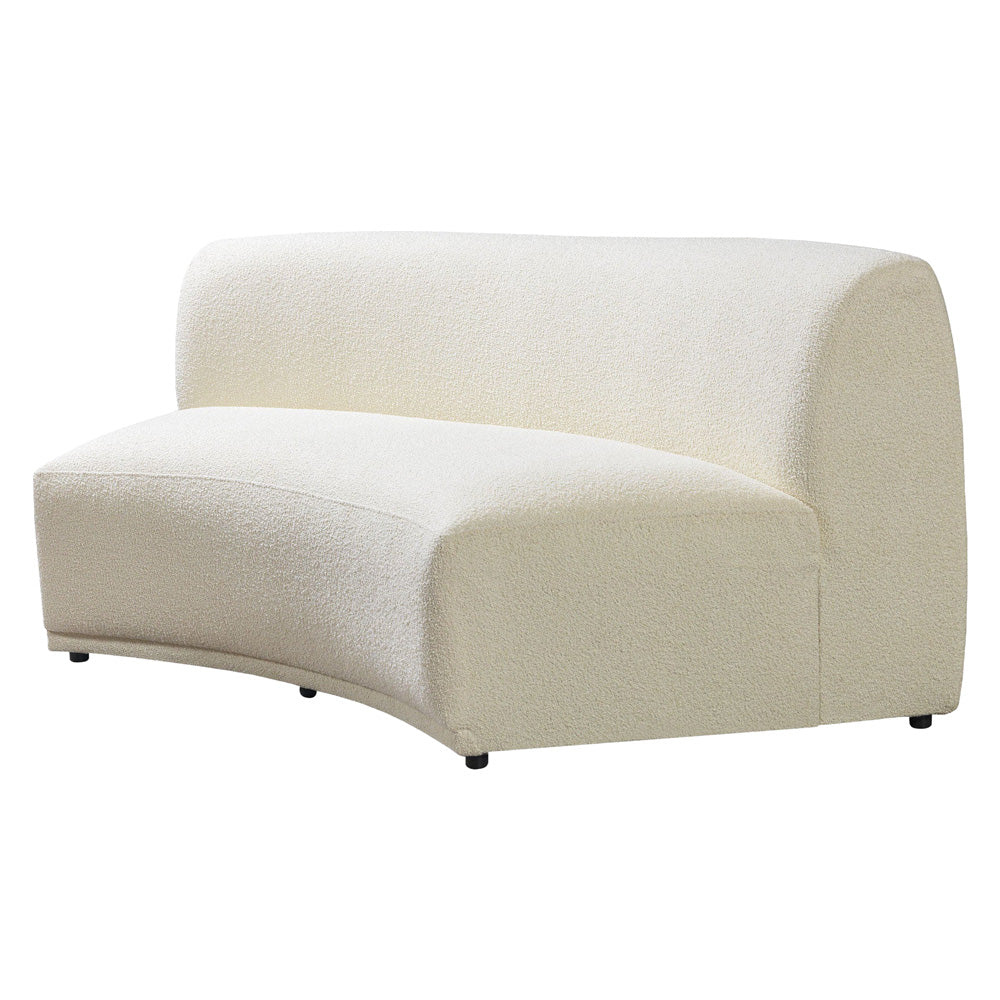 Nova - Bonita Ivory Boucle 3-Piece Curved Sectional