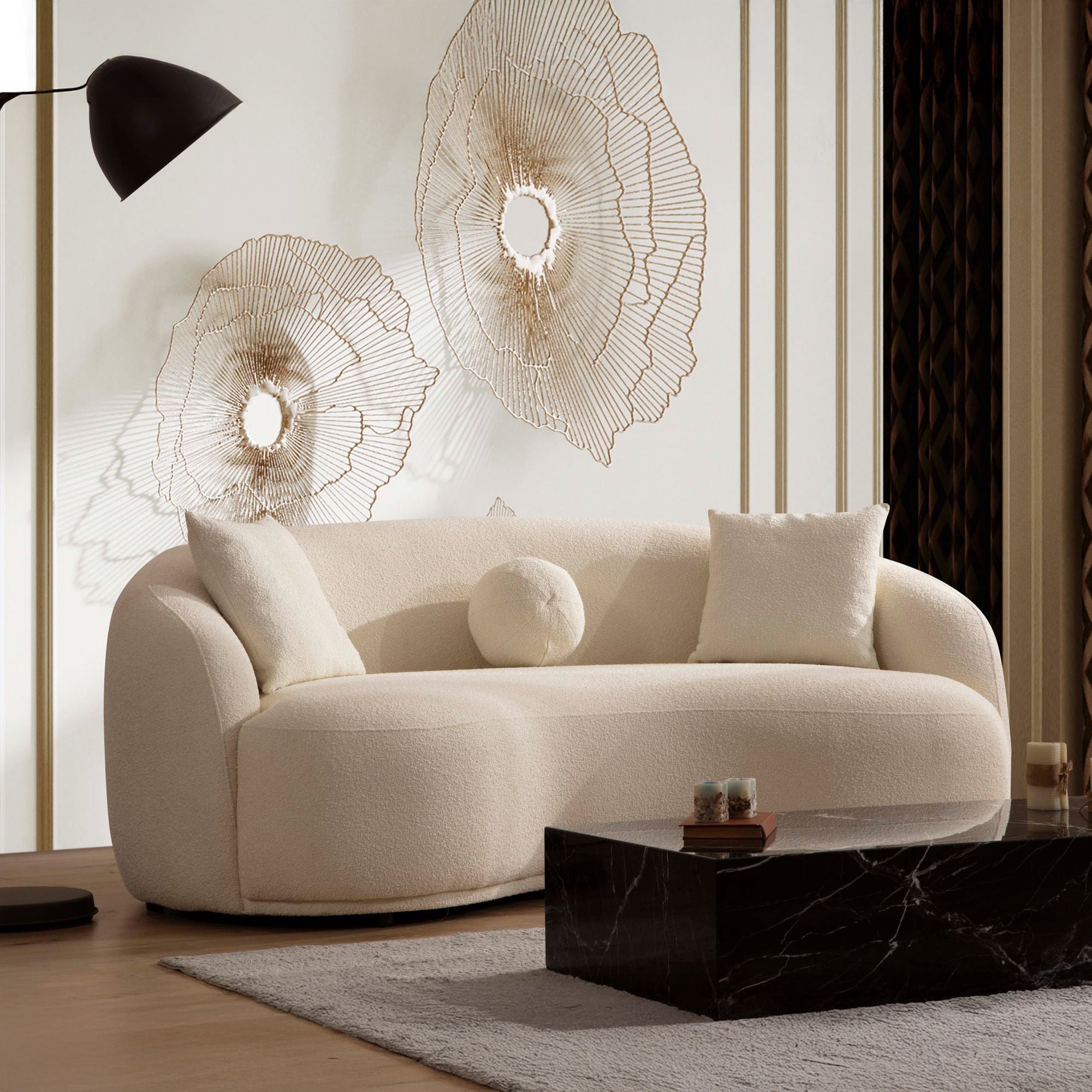 Nova - Bonita Ivory Boucle Sofa & Loveseat Set