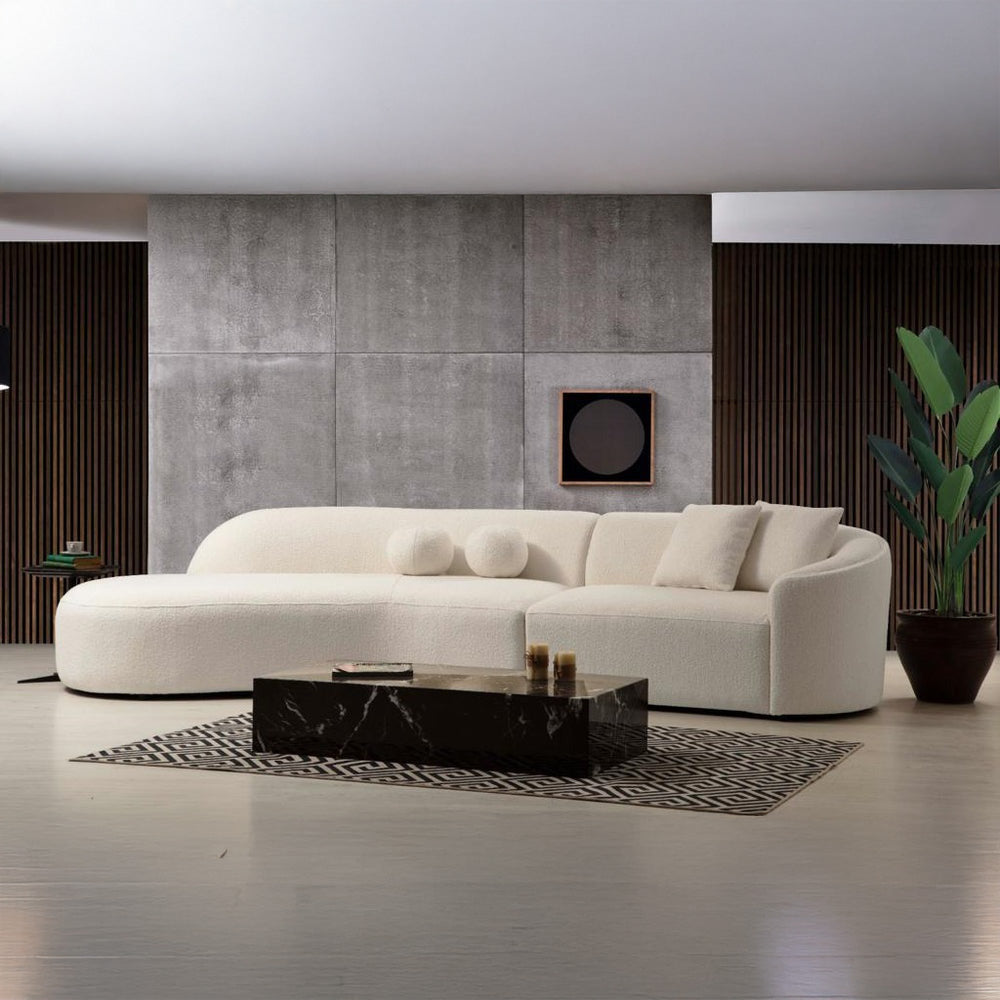 Nova - Cloe Ivory Boucle Curved Sectional