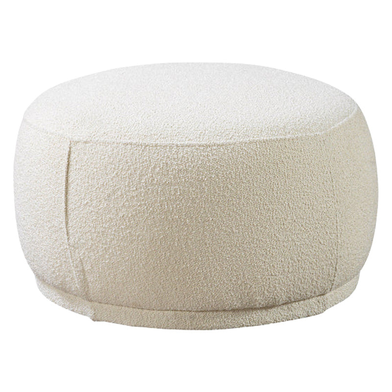 Nova - Cloe Ivory Boucle Round Ottoman