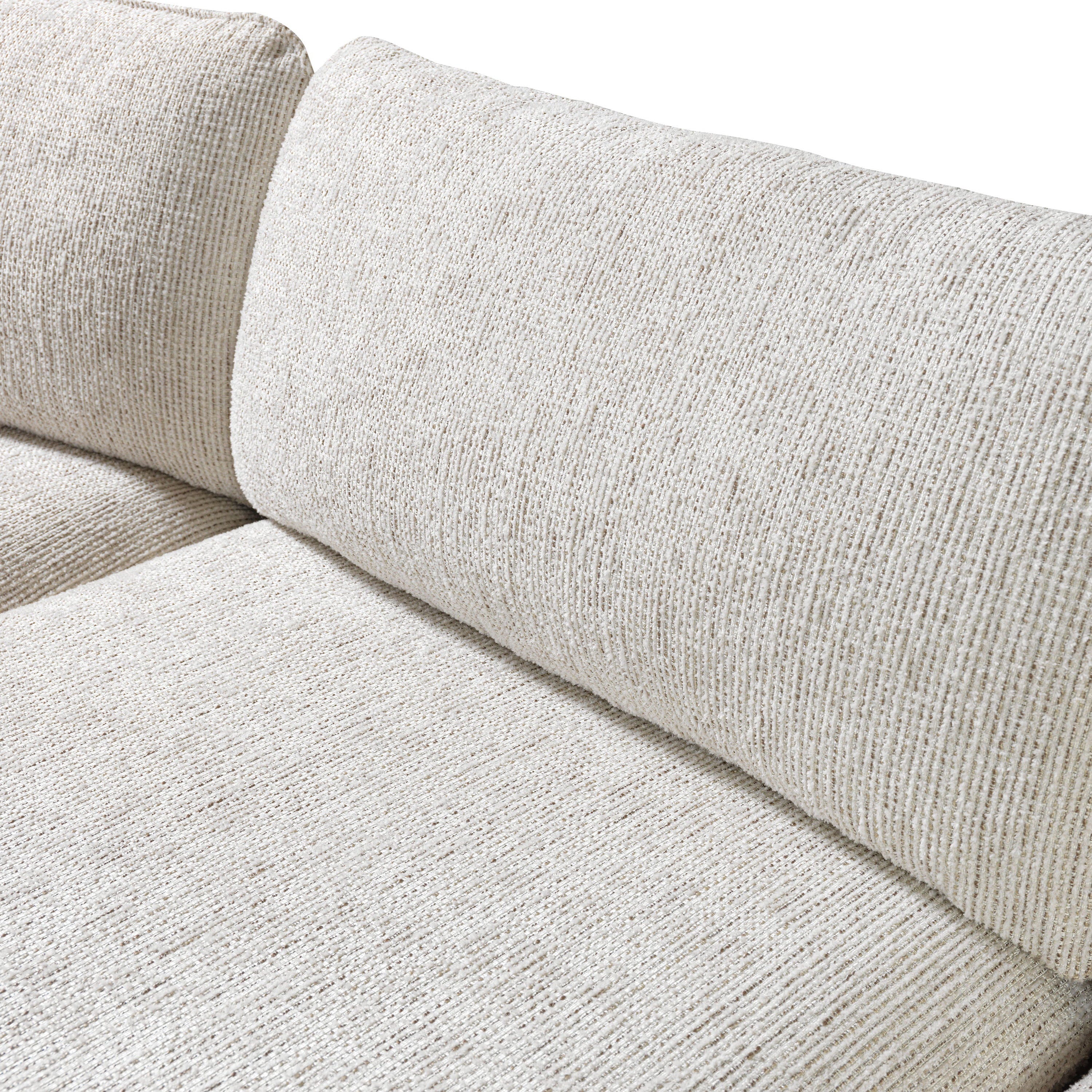 Nova - Dylan Ivory Linen 3-Piece Curved 126" Sectional with Ottoman