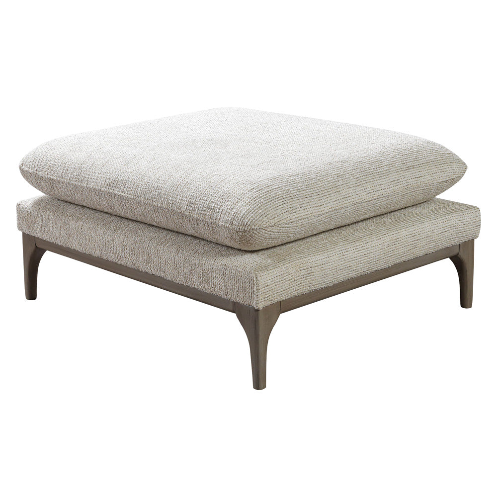 Nova - Dylan Ivory Linen 3-Piece Curved 126" Sectional with Ottoman