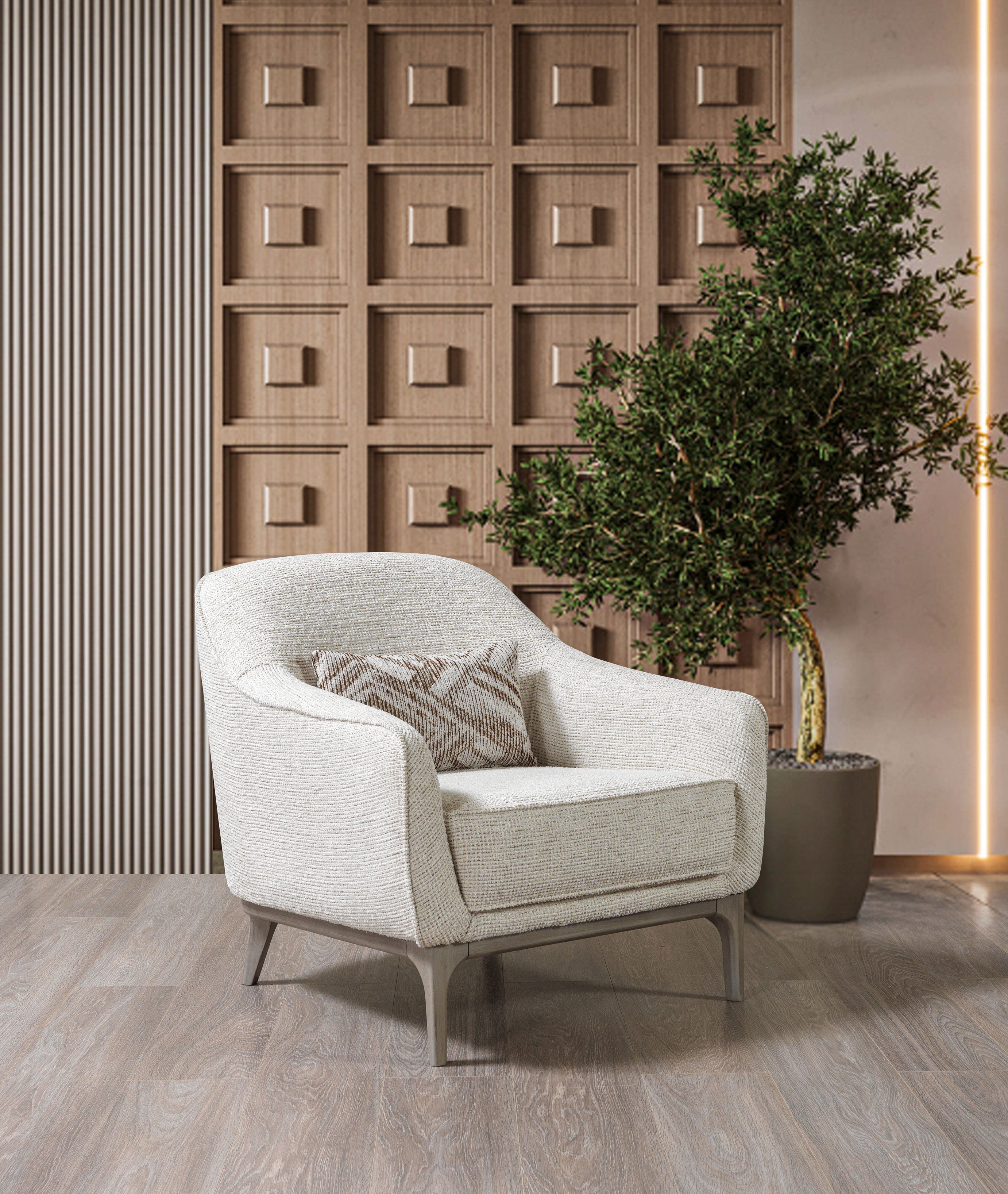 Nova - Dylan Ivory Linen Chair