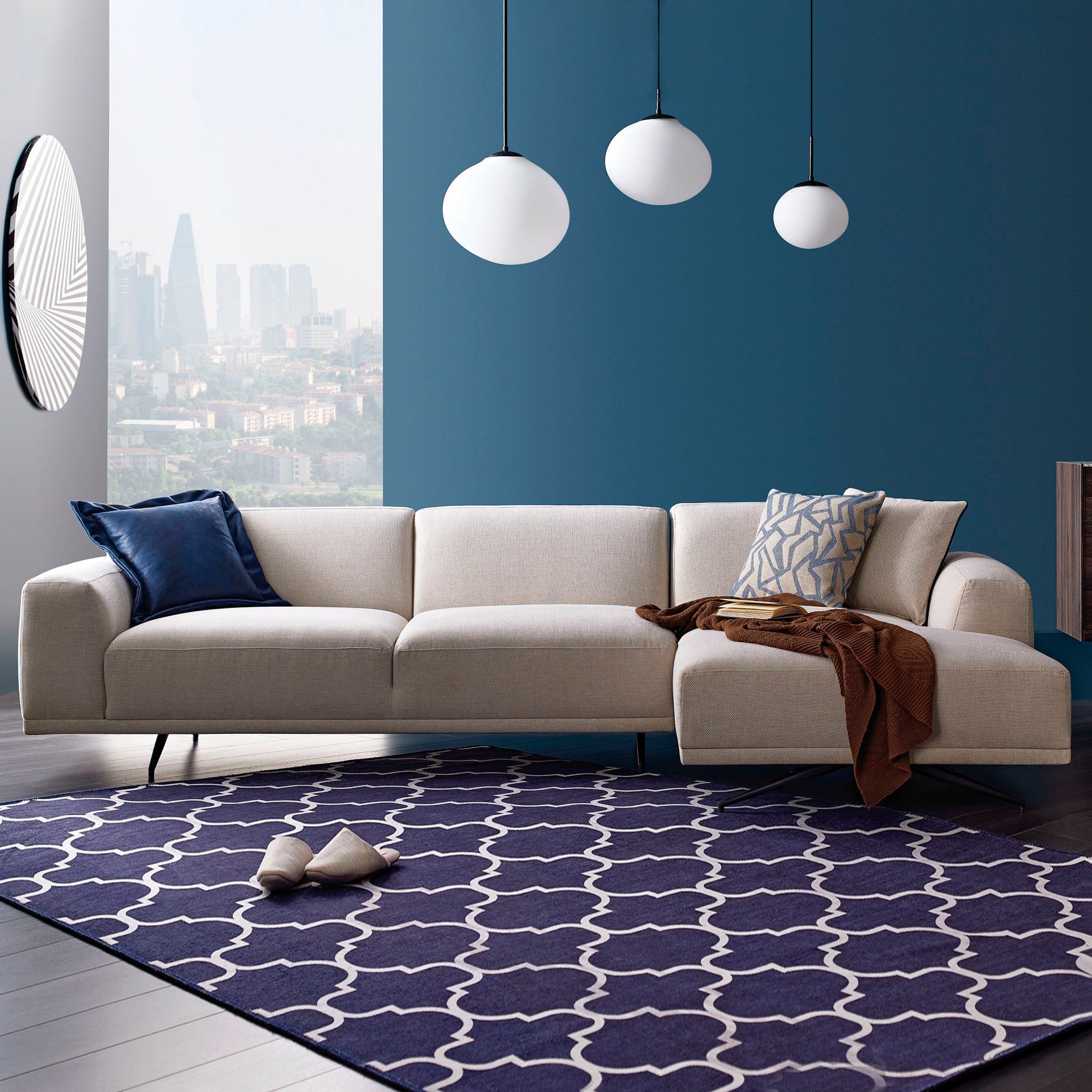 Nova - Giorno L-Corner Right Hand Facing Sofa in Ecru