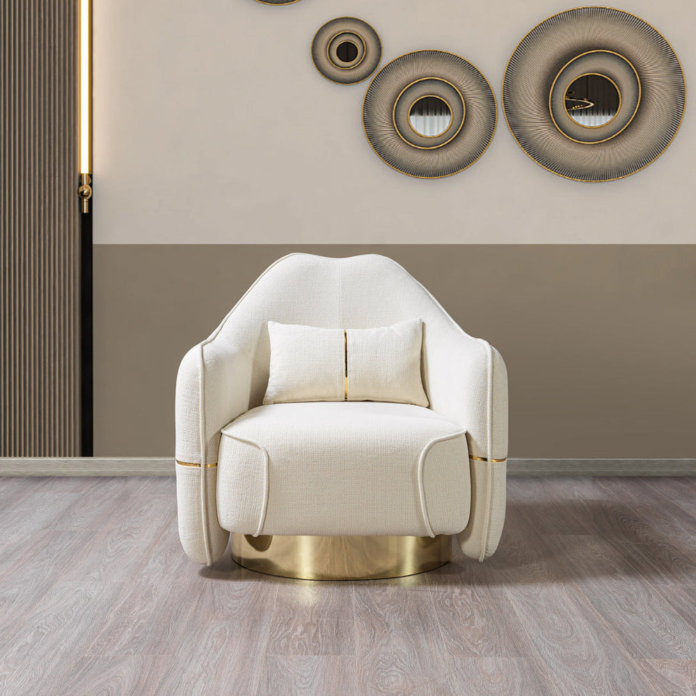Nova - Helena Ivory Velvet Chair